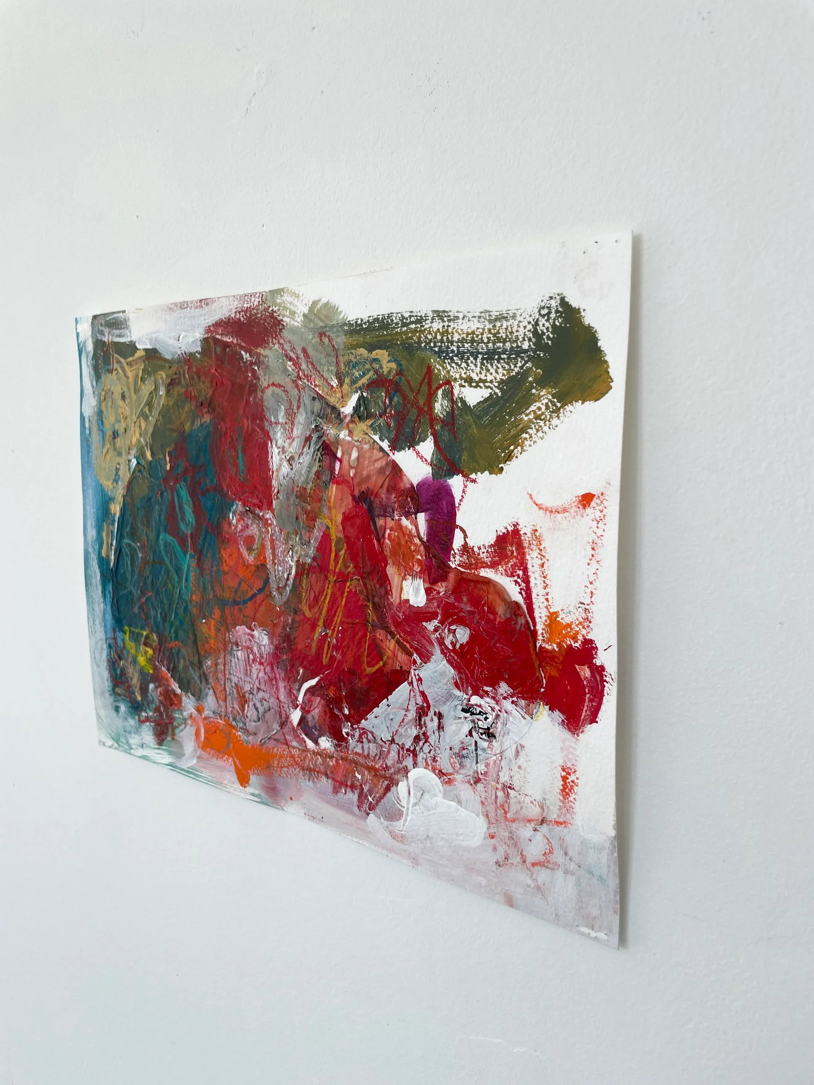 Abstract Small Work on Paper Painting Untitled #10 by Stephanie Visser - 4