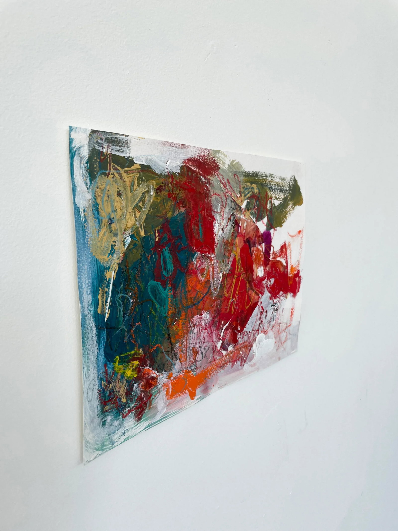 Abstract Small Work on Paper Painting Untitled #10 by Stephanie Visser - 5