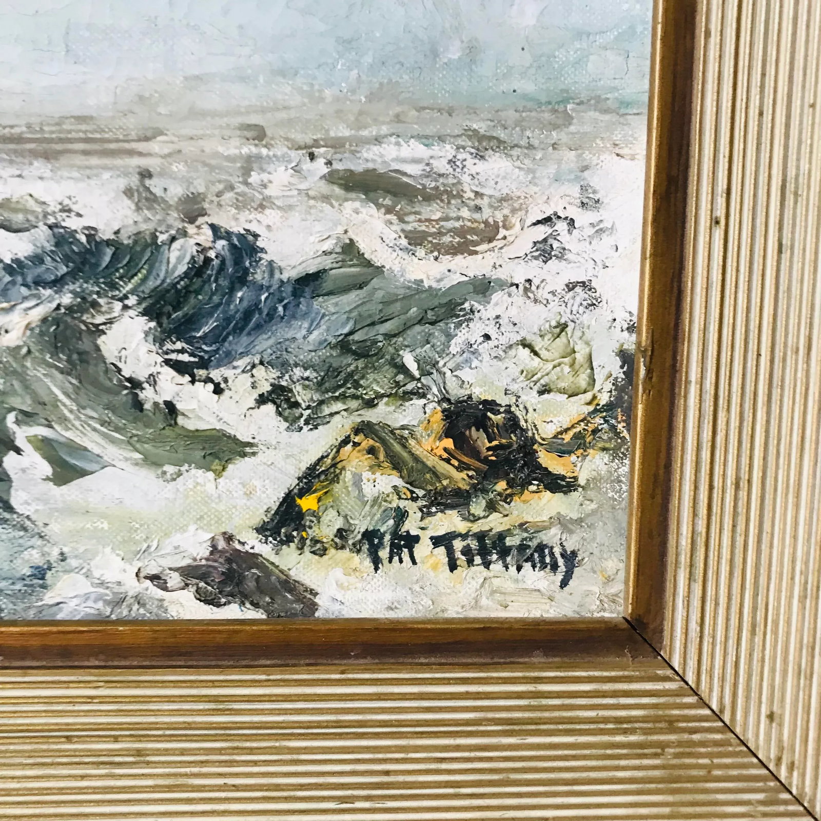 Vintage Pat Tiffany Abstract Nautical Ship Seascape - 3