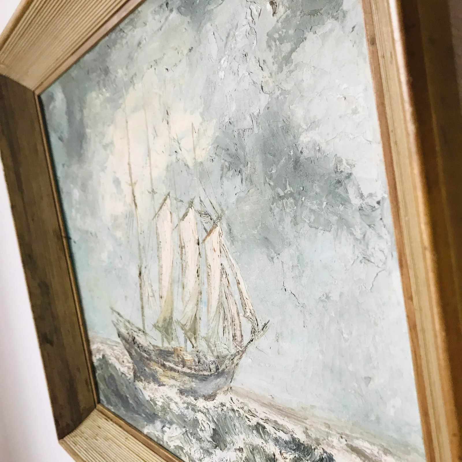Vintage Pat Tiffany Abstract Nautical Ship Seascape - 6