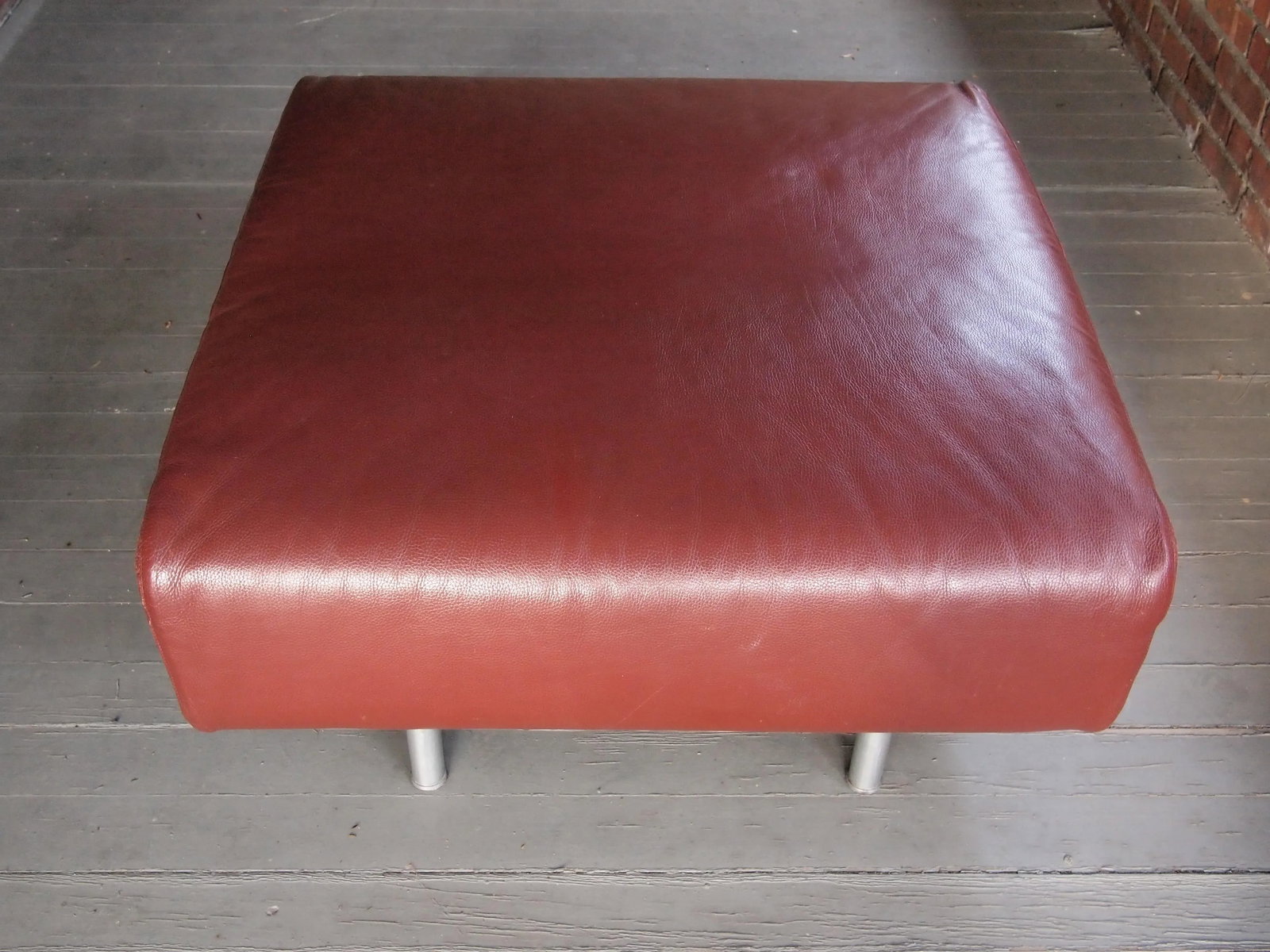 1990s Cassina Piero Lissoni Met Ottoman in Red-Brown Leather #2 - 3