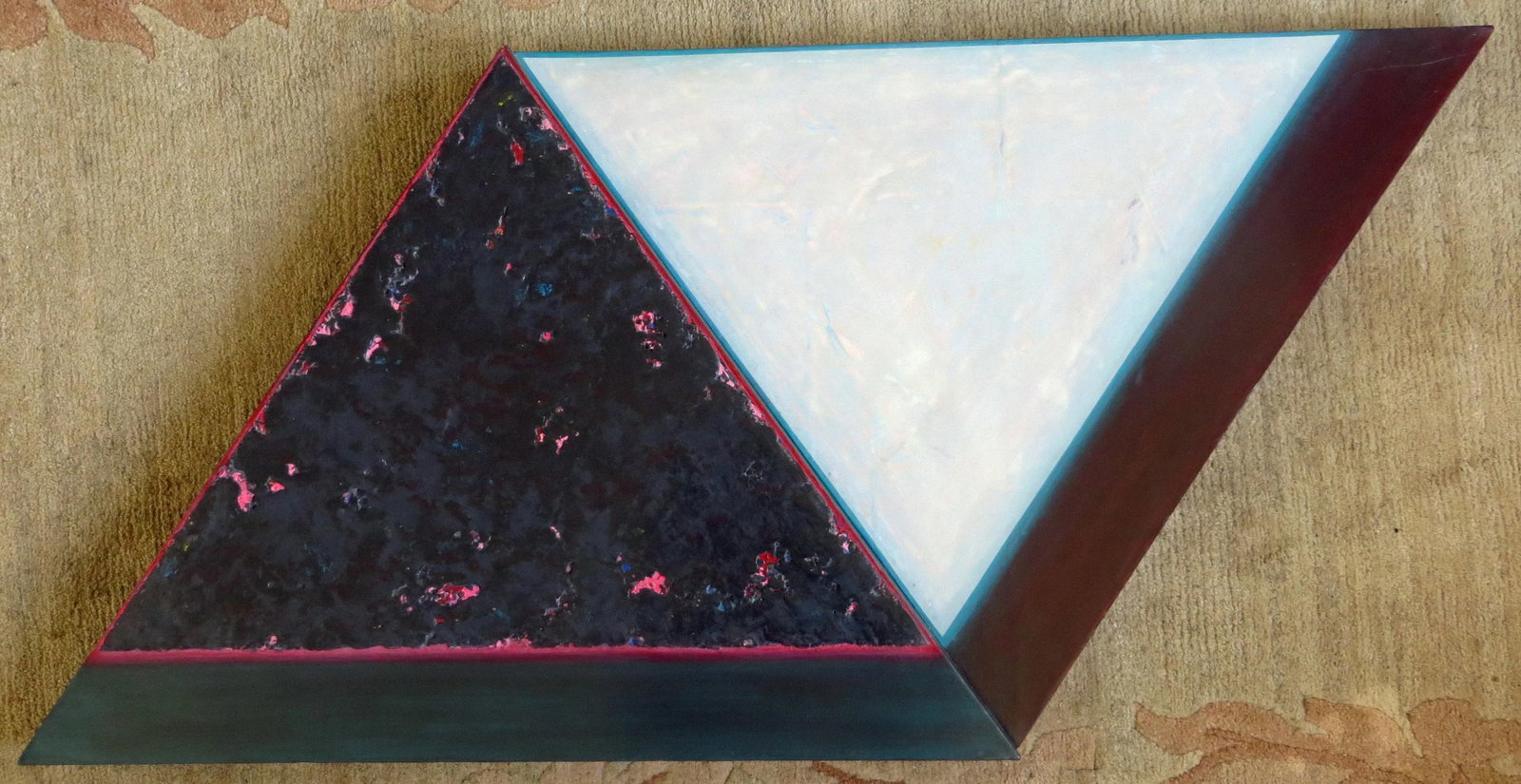 1980s Tom Bolles Abstract Mixed Media Painting, "Triangles #3 & #4 Attempting to Mate" - 3