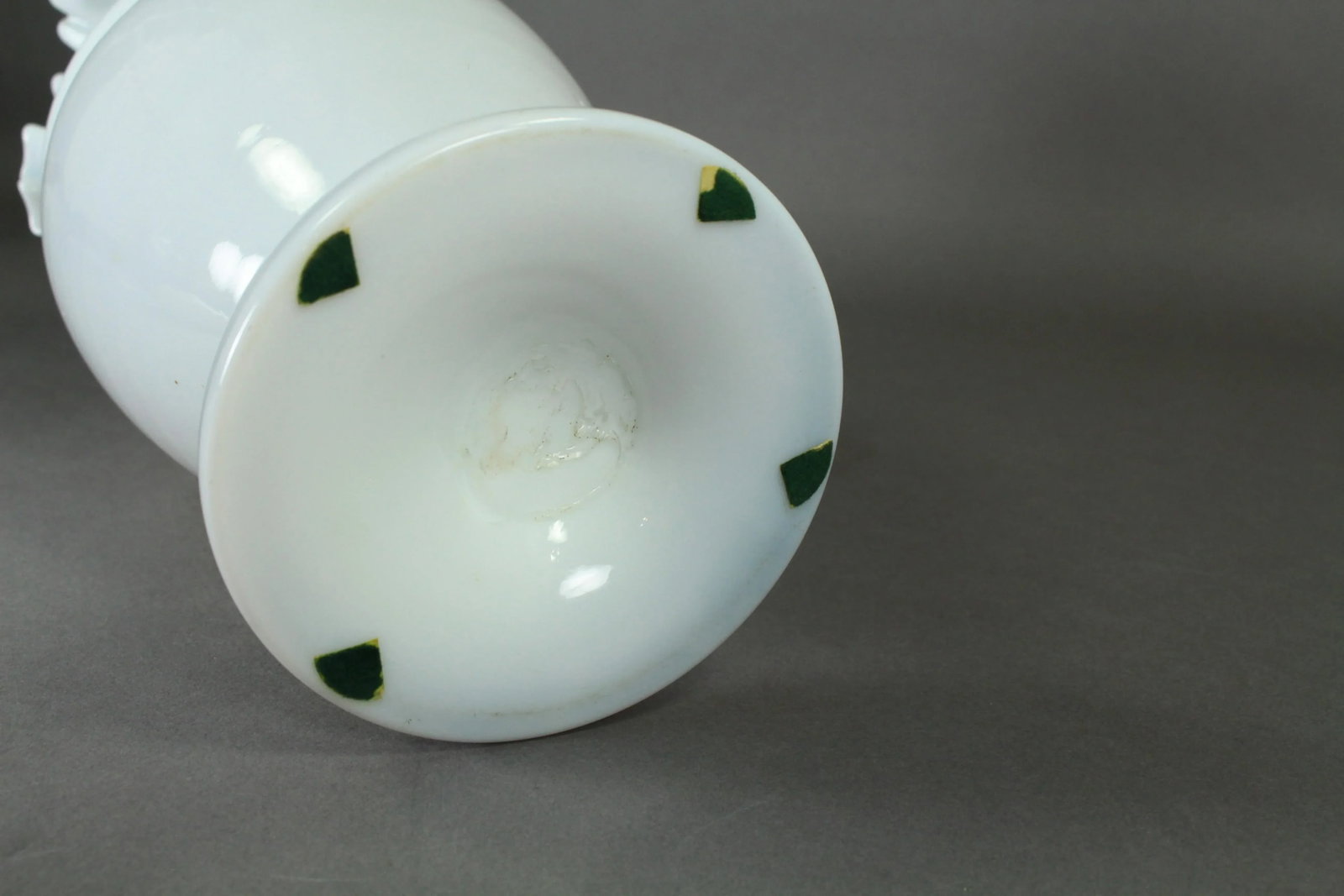 Victorian 19th/20th Century Bristol Glass Vase Opaque White With Ruffled Top - 12
