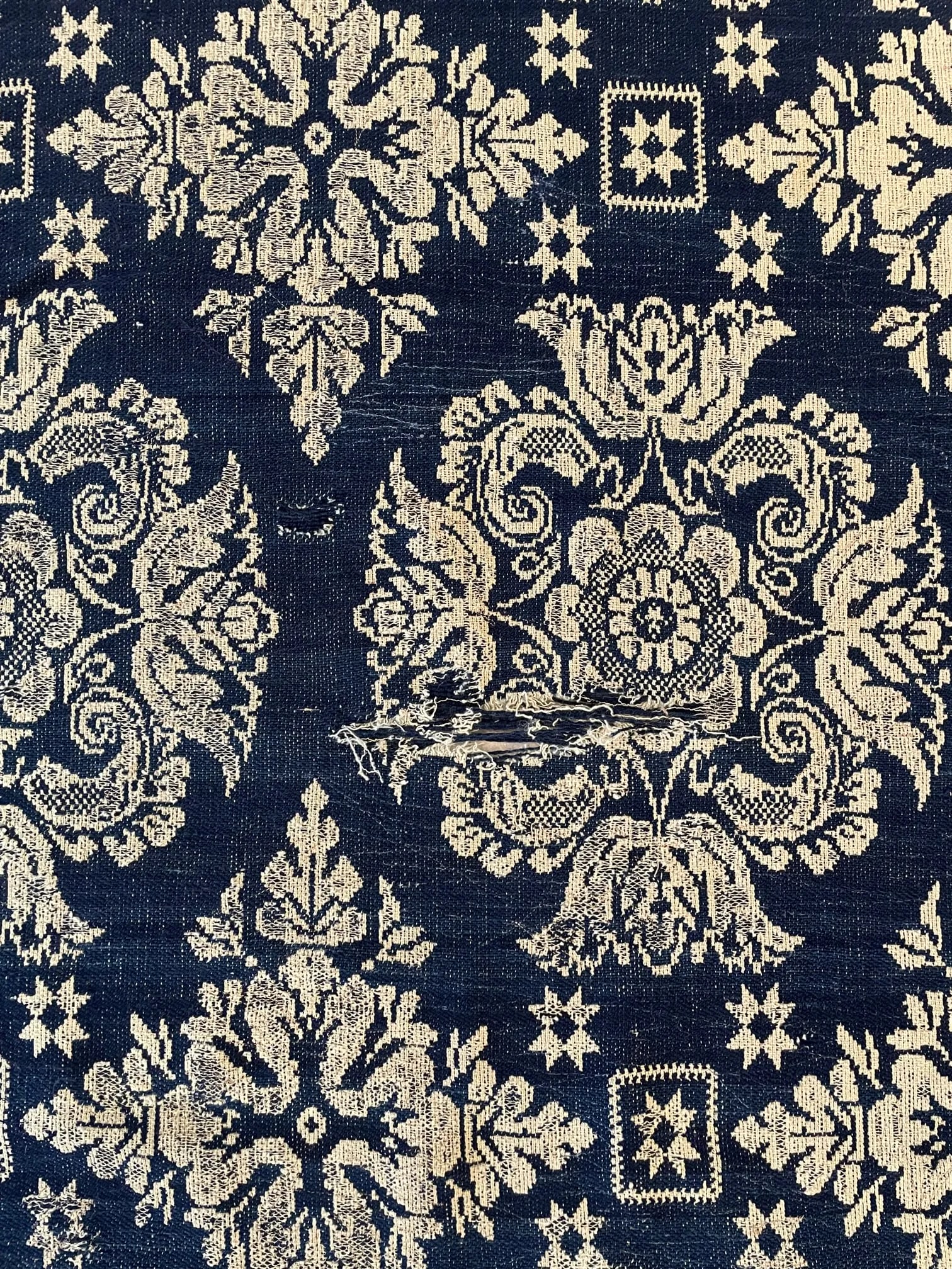 Antique Jacquard Woven Coverlet Liberty Ashland W McLellen 1839 - 10