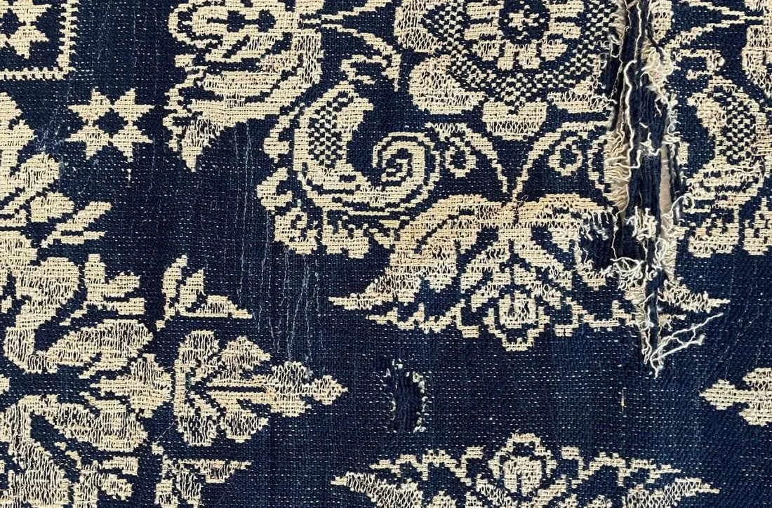 Antique Jacquard Woven Coverlet Liberty Ashland W McLellen 1839 - 7