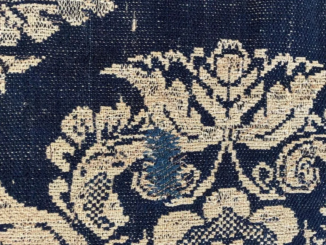 Antique Jacquard Woven Coverlet Liberty Ashland W McLellen 1839 - 9