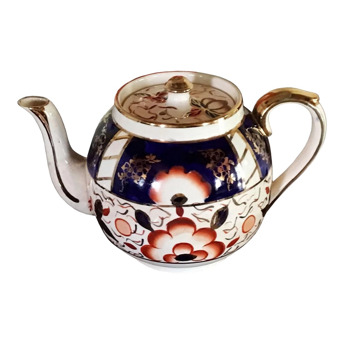Vintage 1950's Gibson's Staffordshire Amari Tea Pot: Vintage 1950's Gibson's Staffordshire Amari Tea Pot Wonderful colours and gold details. Very decorative and in very good condition. Some crazing due to age but otherwise lovely. Measurements: Height