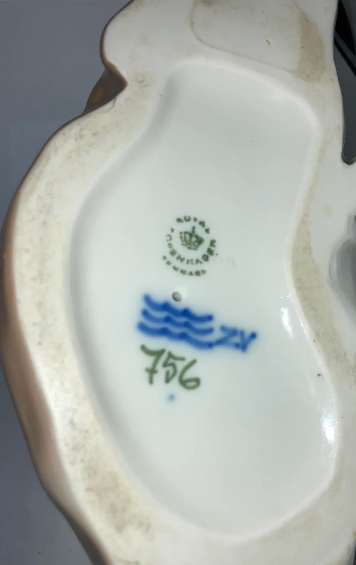 Vintage 1950s Royal Copenhagen Denmark 756 Resting Deer / Buck Porcelain Figurine - 5