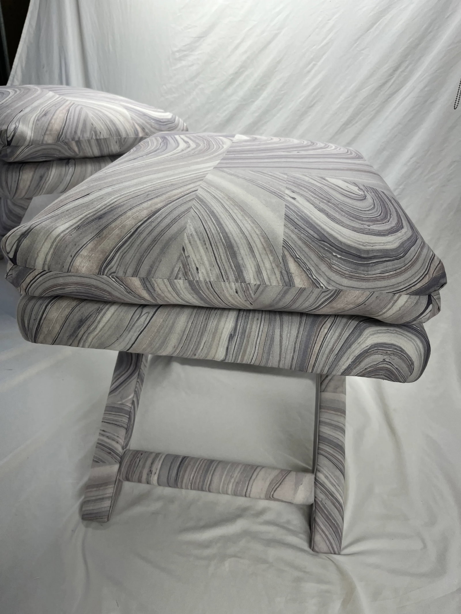 Pair of 1970's Ottomans in the Style of Billy Baldwin - 4