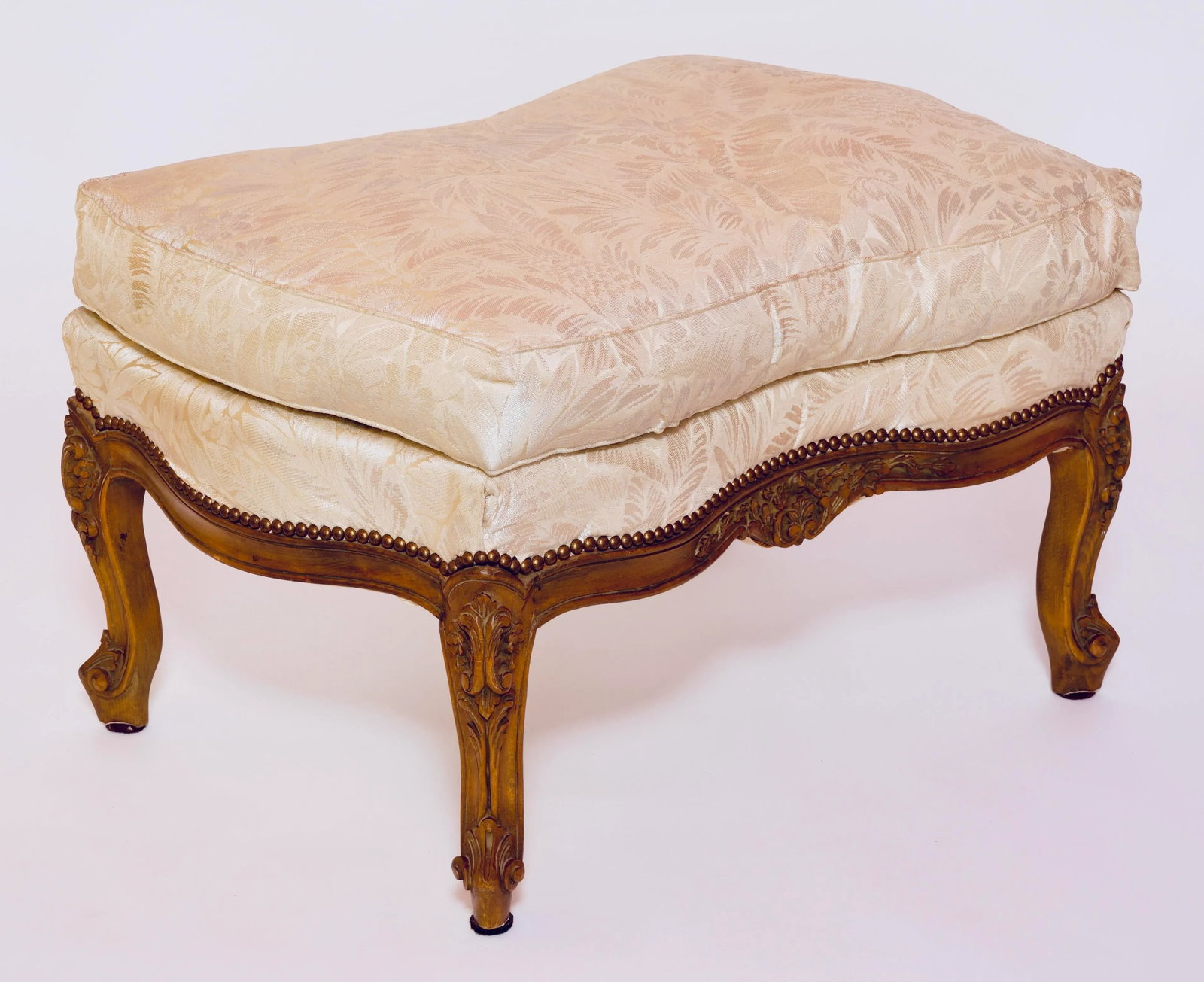 20th Century Louis XV Style Upholstered Ottoman - 5