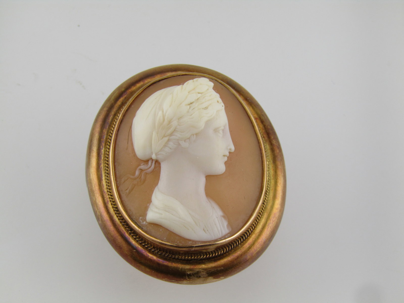 Antique 14kt Cameo Brooch, 1800's-1910 - 2
