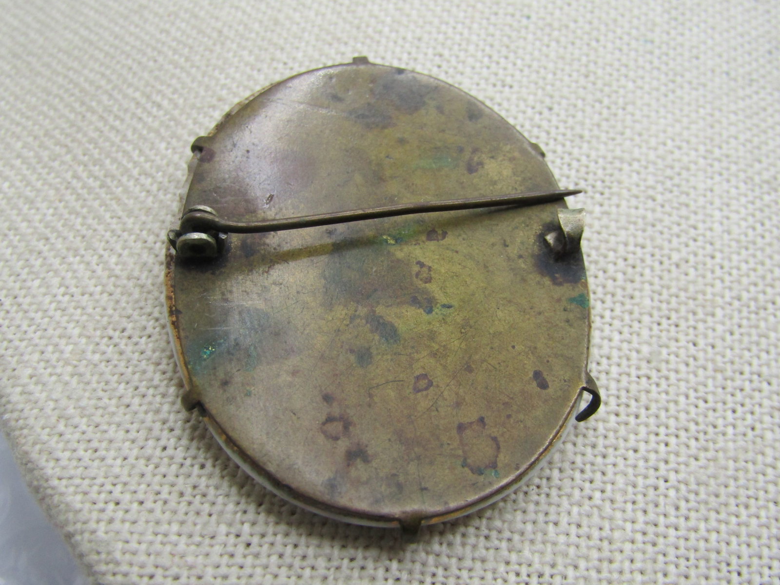 Victorian Floral Painted Brooch, Cameo Style, Late 1800's - 5