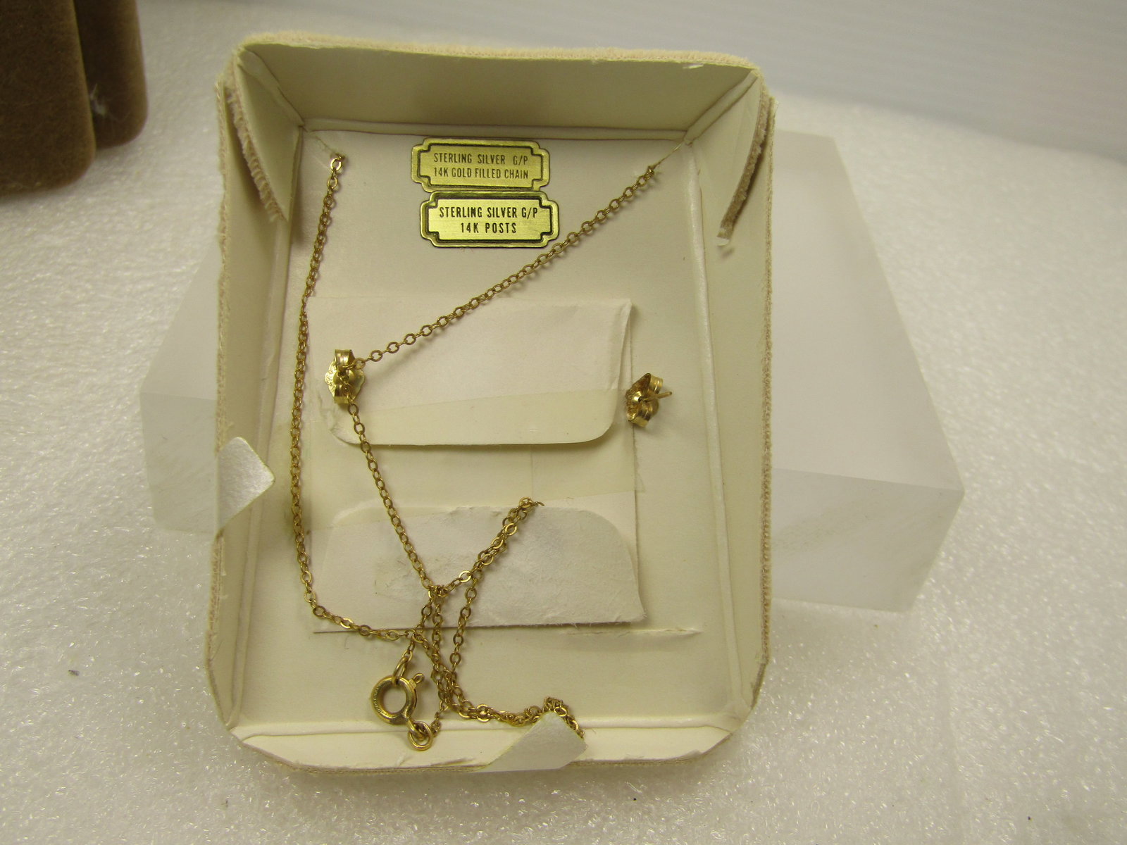 Vintage Carved Floral Cameo Necklace & Earrings, Imperial, 4kt GF Original Box, 1960's - 5