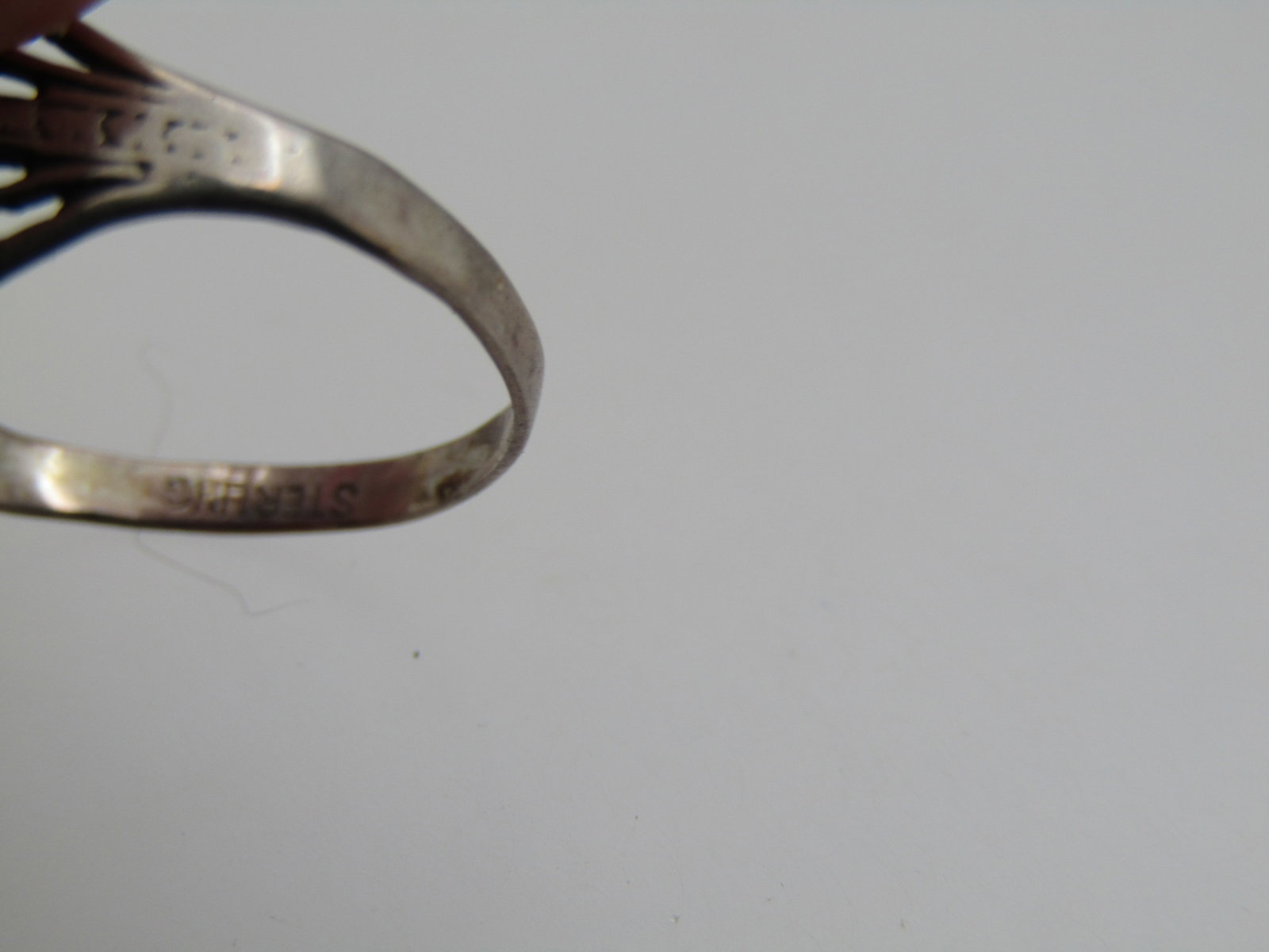 Antique Sterling Silver Carved Cameo Ring, Sz. 7. 1920's-1930's - 6