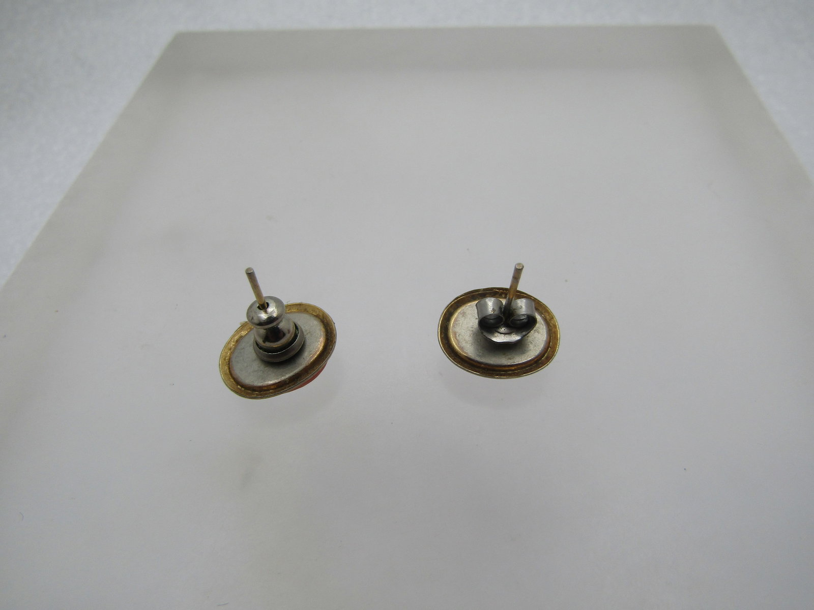 Vintage Cameo Earrings, Pierced, Gold Tone, 1960's-1970's - 4