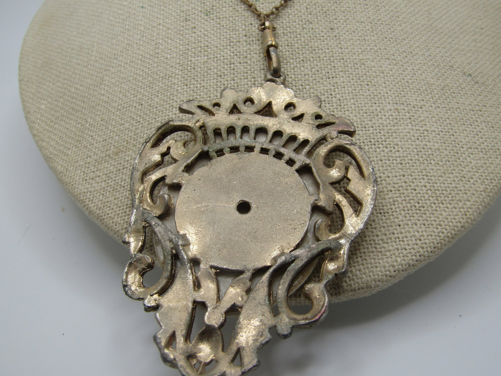 Vintage Floral Cameo Style Necklace, 26" - 4