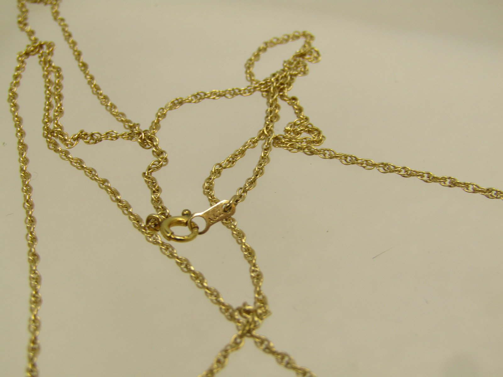 Vintage 14kt Cameo Necklace, 26", Signed A & Z, 1940's - 5