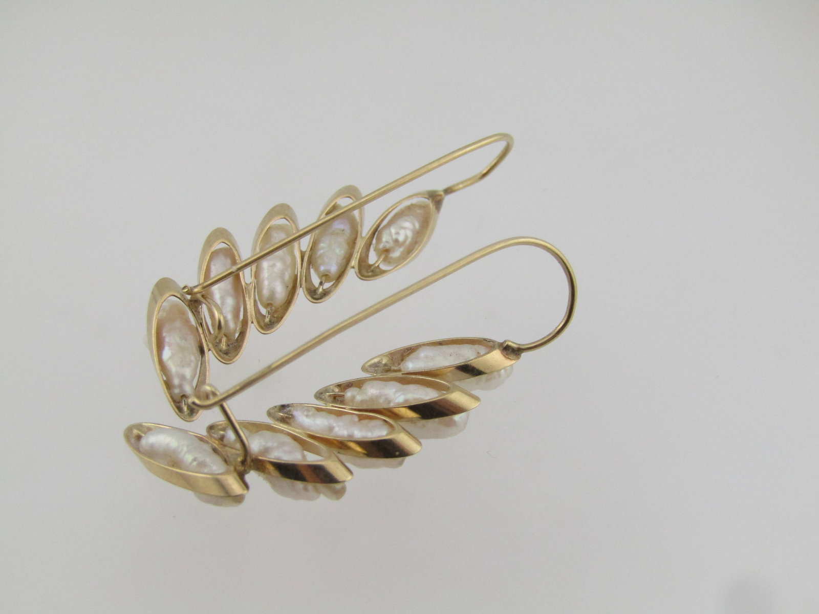Vintage 14kt Freswater Pearl Stacked Earrings, 1970's-1980's - 3