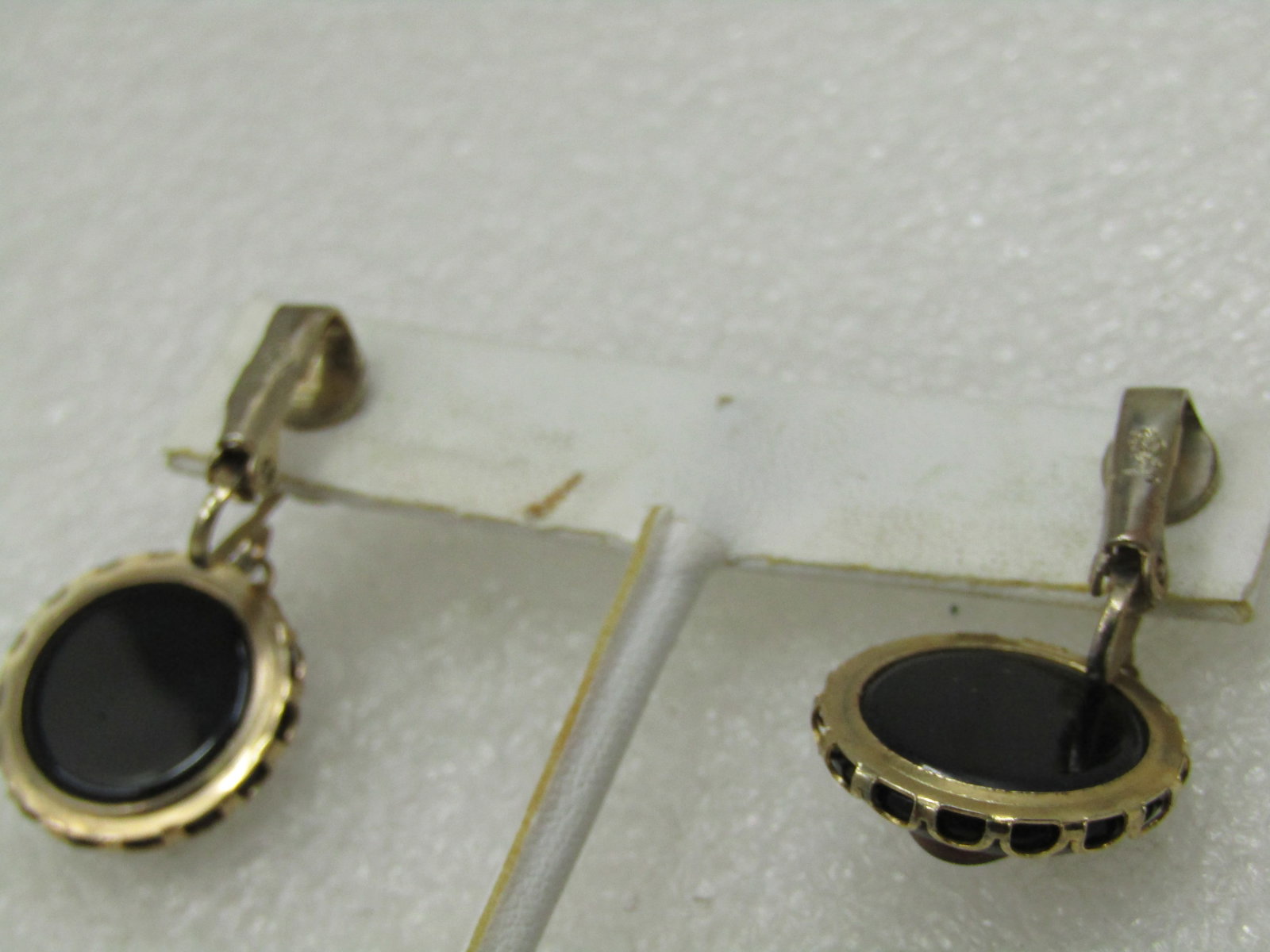 Vintage Cameo Drop Earrings, Clip, Signed Judy Lee - 5
