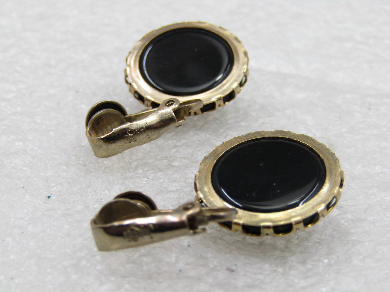 Vintage Cameo Drop Earrings, Clip, Signed Judy Lee - 7