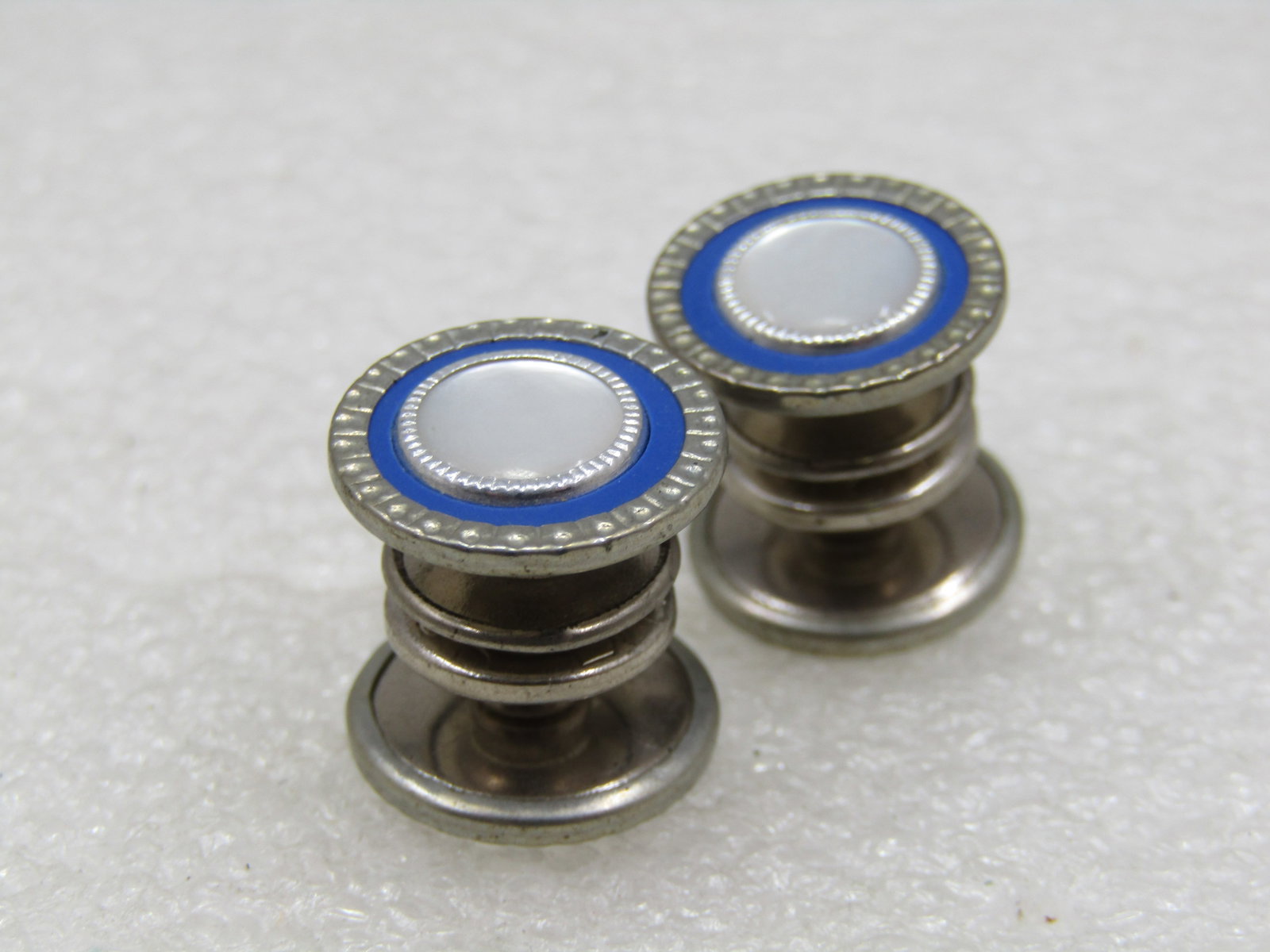 Vintage Snap Link MOP Enameled Cufflinks, 1920's-1930's - 2