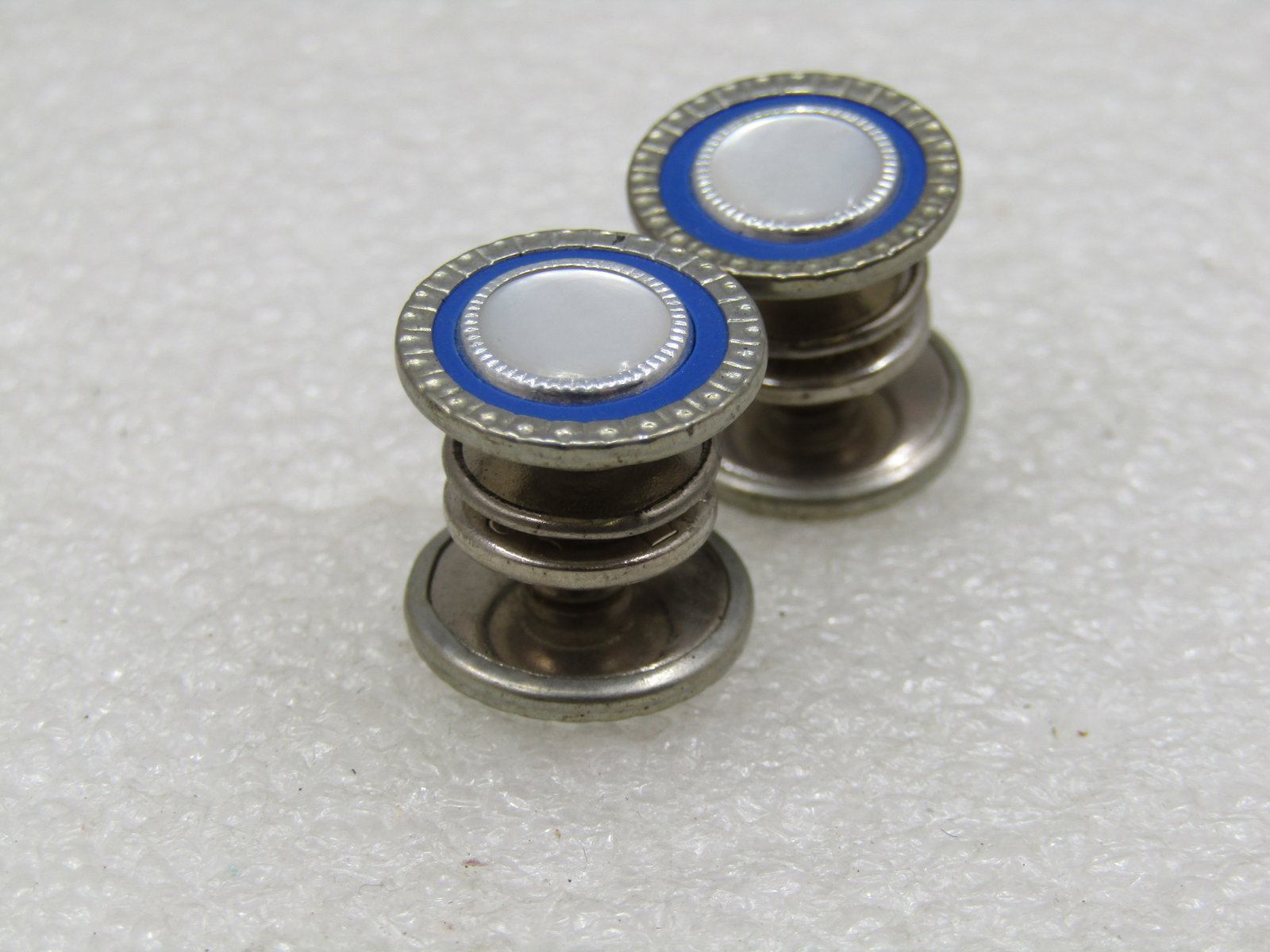 Vintage Snap Link MOP Enameled Cufflinks, 1920's-1930's - 3