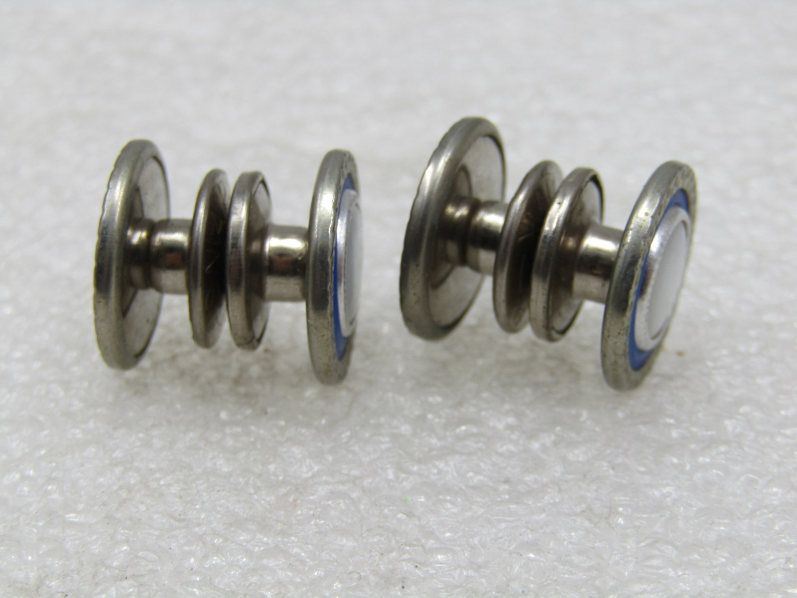Vintage Snap Link MOP Enameled Cufflinks, 1920's-1930's - 5