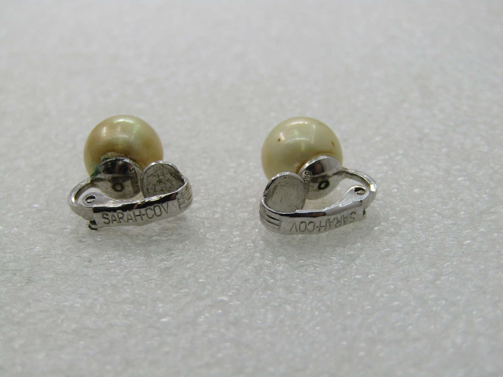 Vintage Sarah Coventry Faux Pearl Earrings, Clip, 10mm - 4