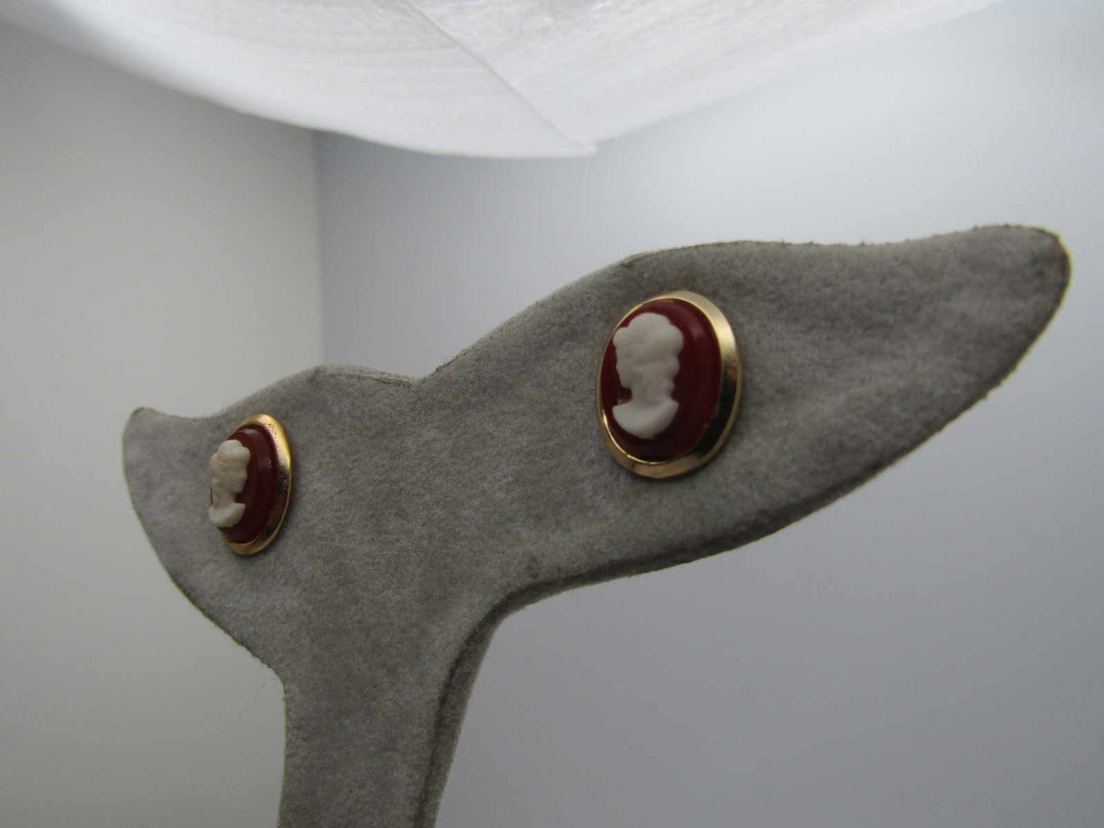 Vintage Cameo Pierced Earrings, 1960's-1970's - 2