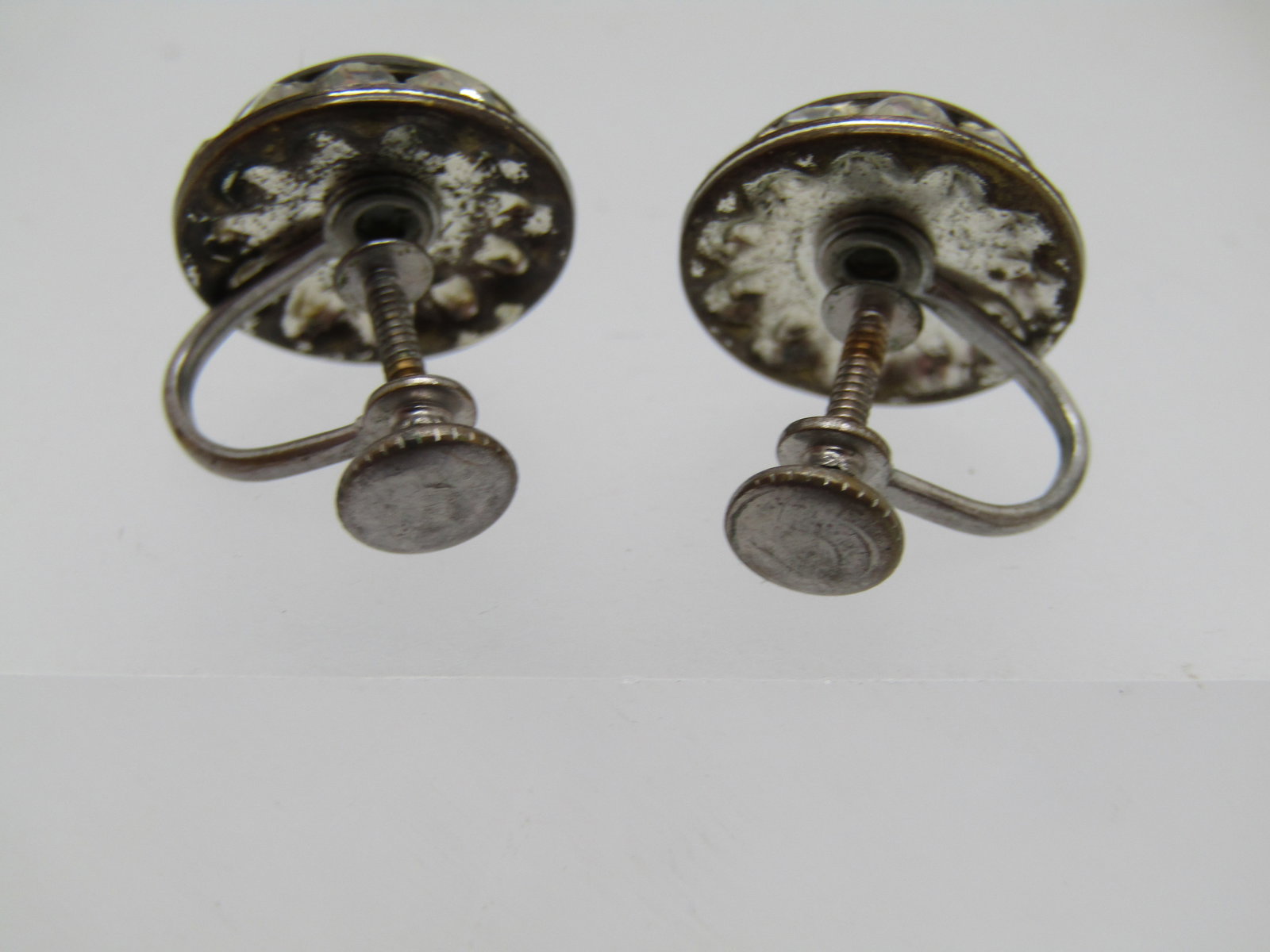 Vintage Rhinestone Cameo Earrings, Screwback, 1950's-1960's - 4