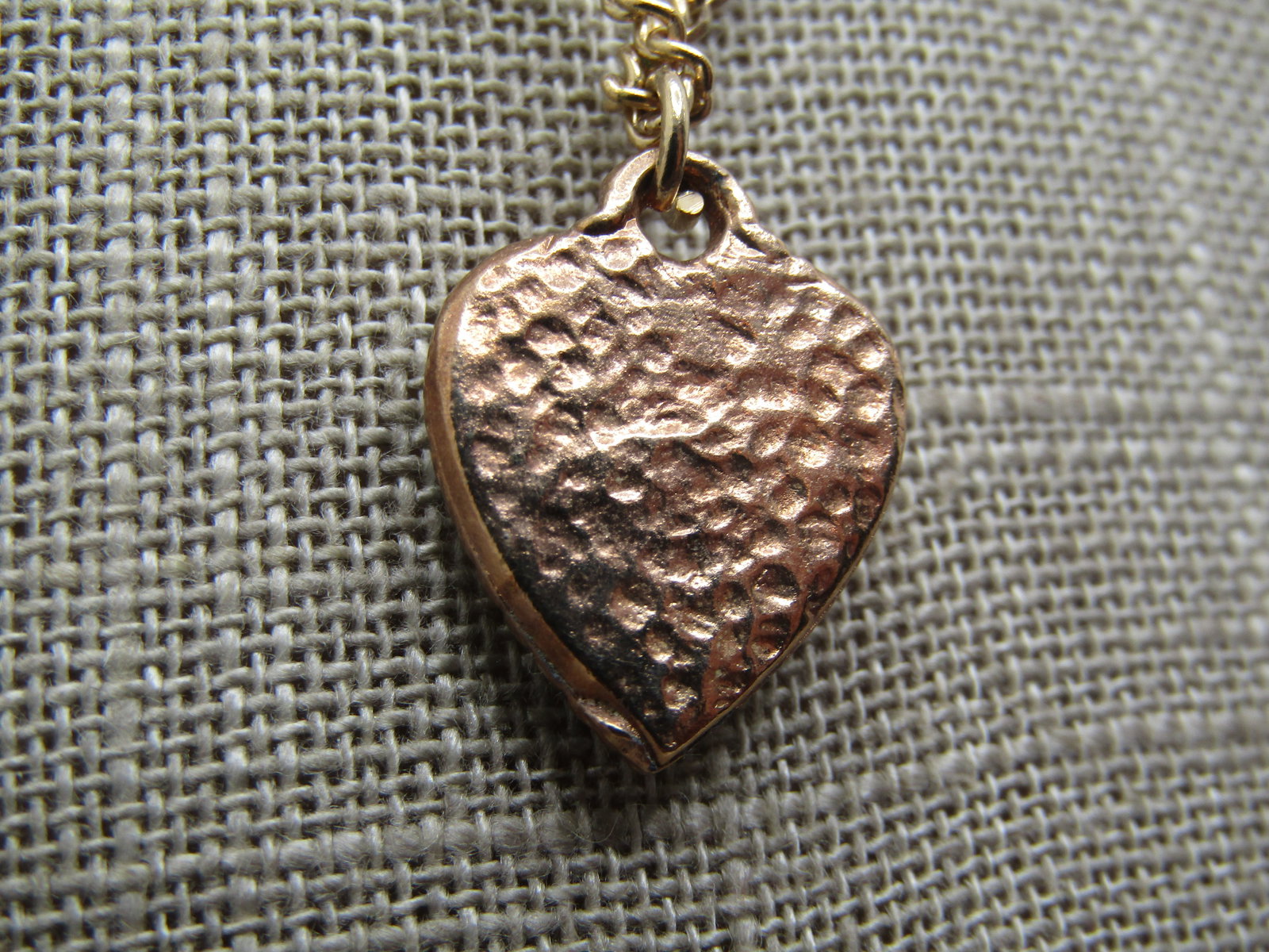 Vintage Blue Heart Cameo Necklace, 16", 1960's - 5