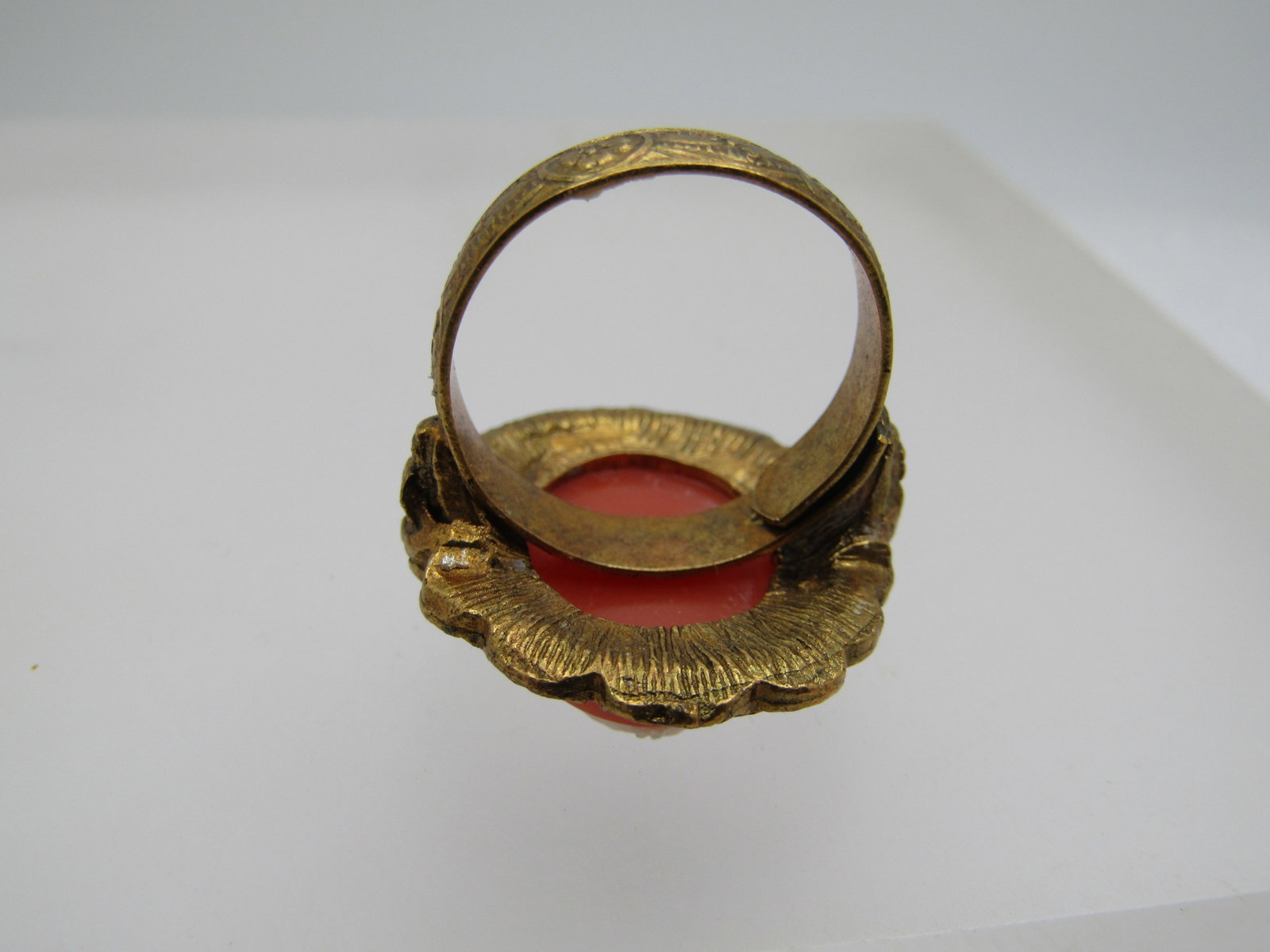 Vintage Cameo Ring, Sz. 6-8 Adjustable, 1960's-1970's - 6