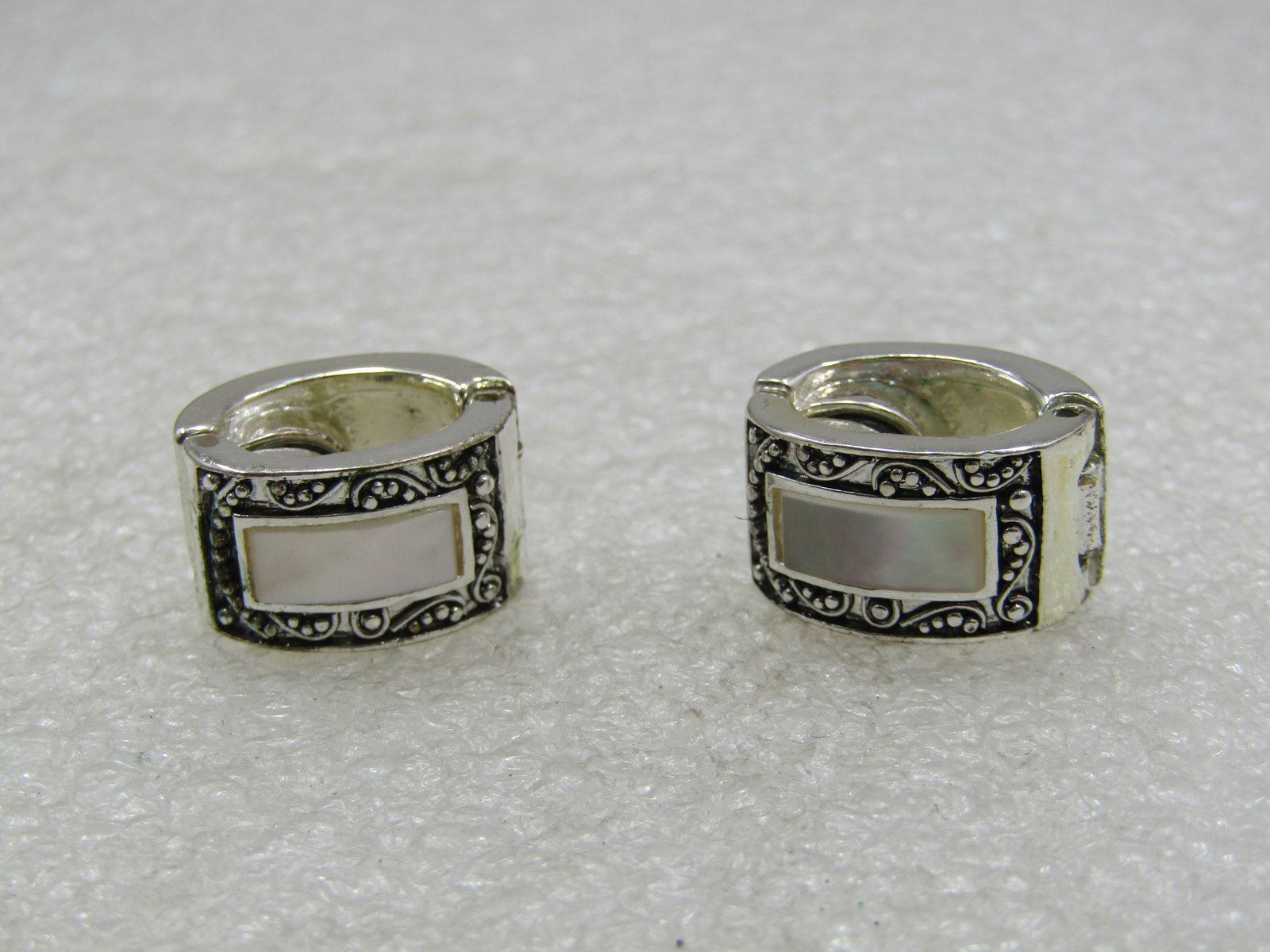 Monet Mother-of-Pearl Hoop Magnetic Clip Earrings, 5/8" Long - 6