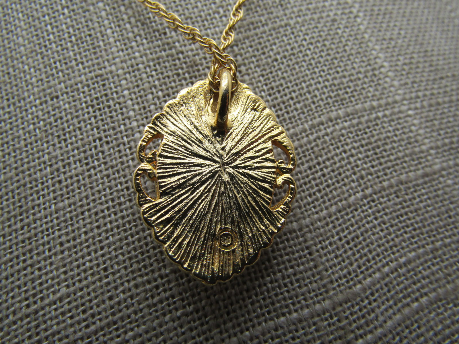 Vintage Cameo Necklace, 1960's-1970's, Gold Tone, 23.5" - 4