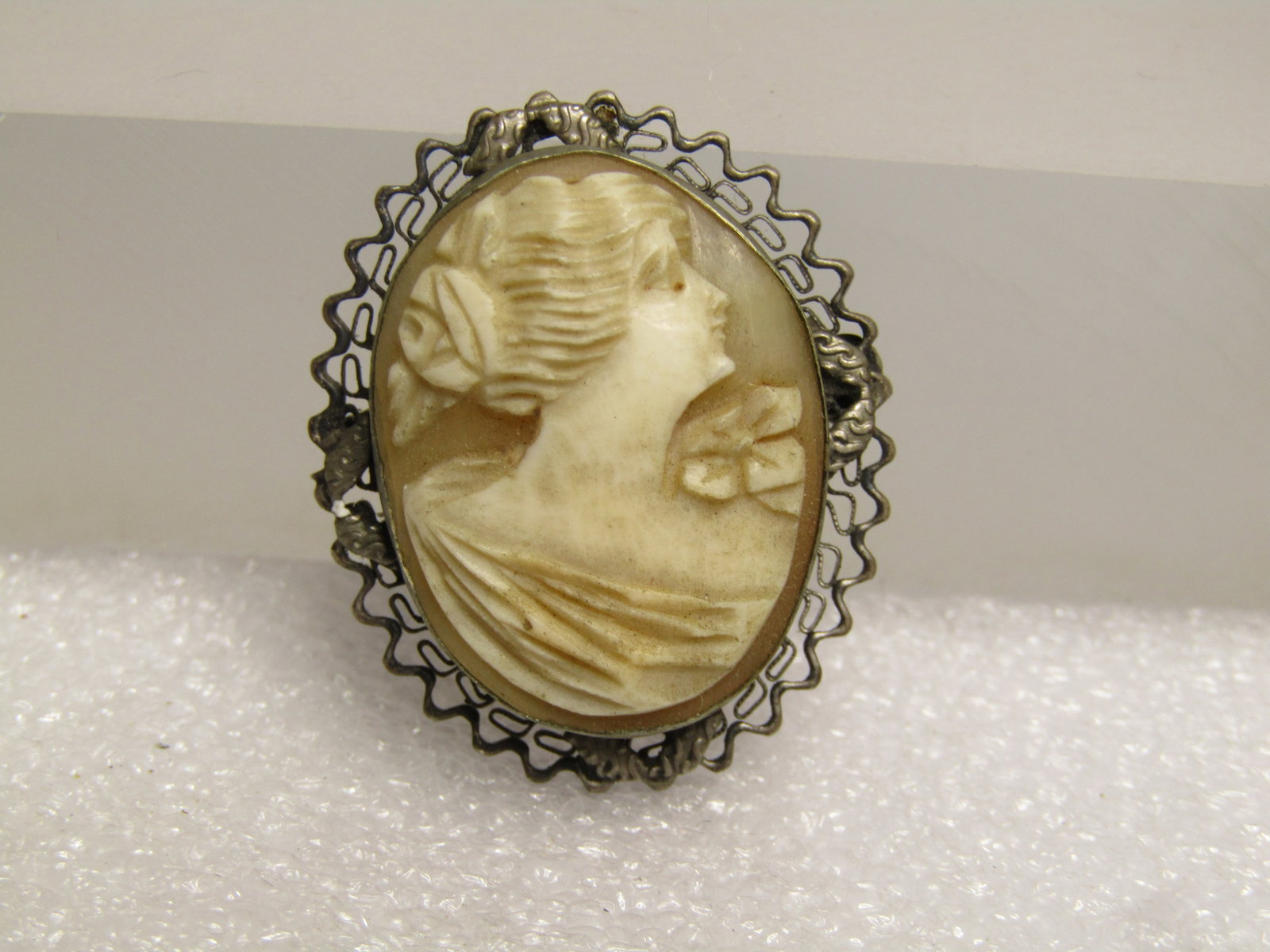 Vintage Sterling Cameo Brooch, 1920's-1930's - 3