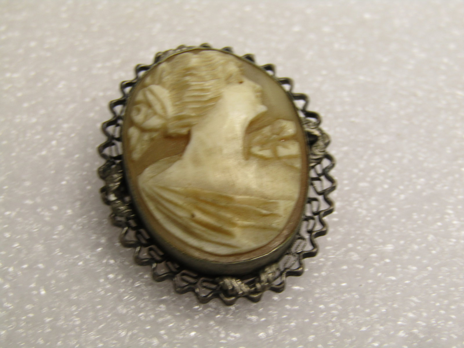 Vintage Sterling Cameo Brooch, 1920's-1930's - 6