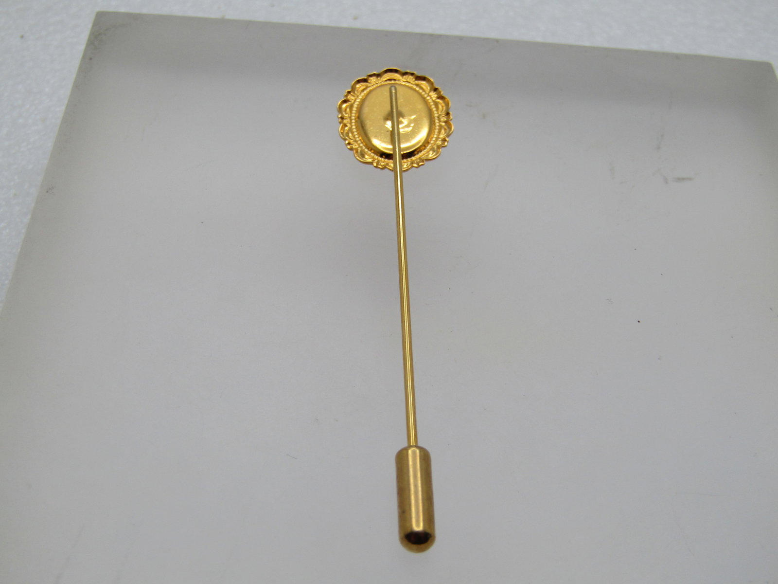 Vintage Cameo Stick Pin, 1960's-1970's, Gold Tone - 3
