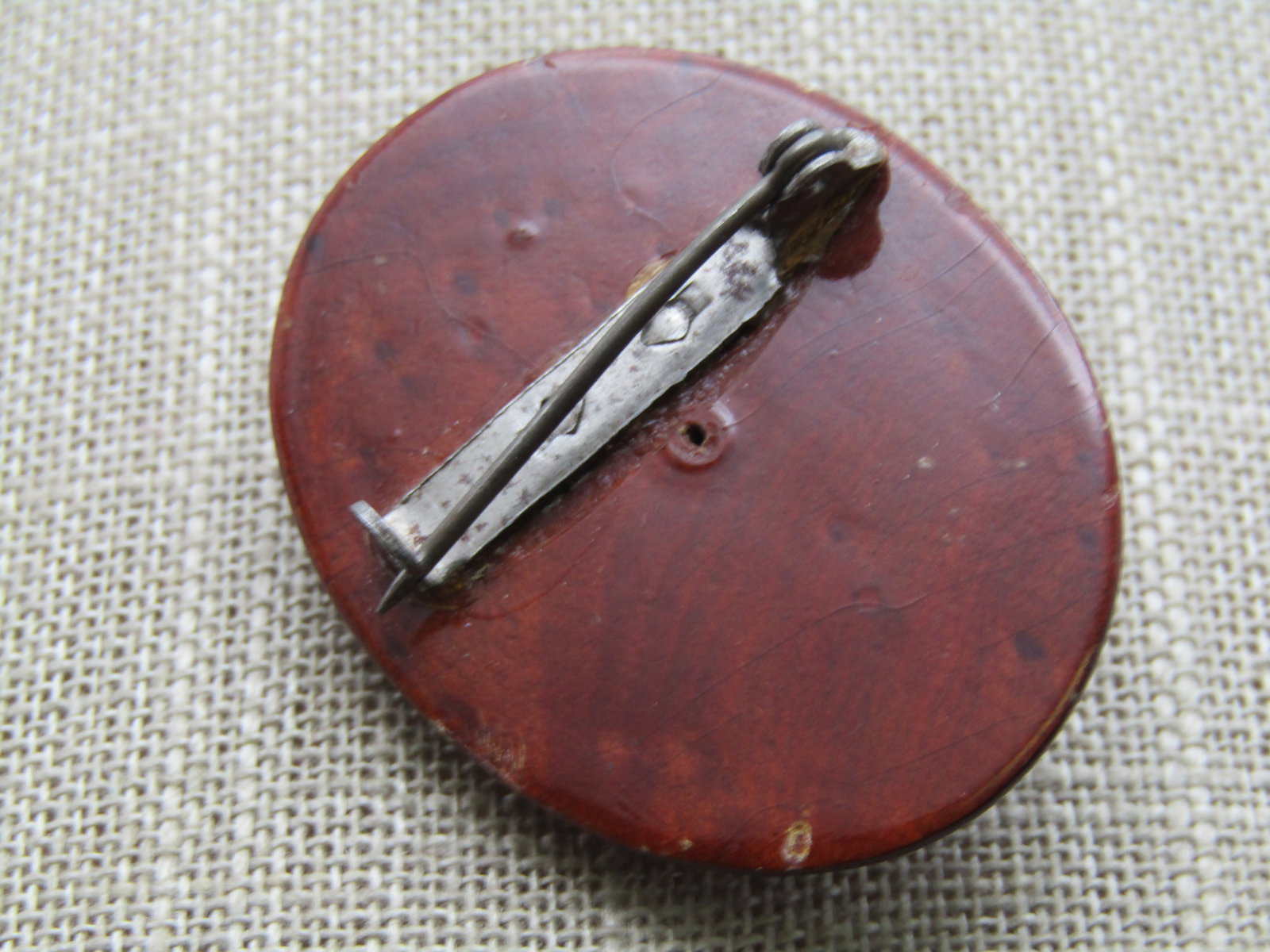 Vintage Wooden Cameo Brooch, Molded Cameo, 1940's-1950's - 5