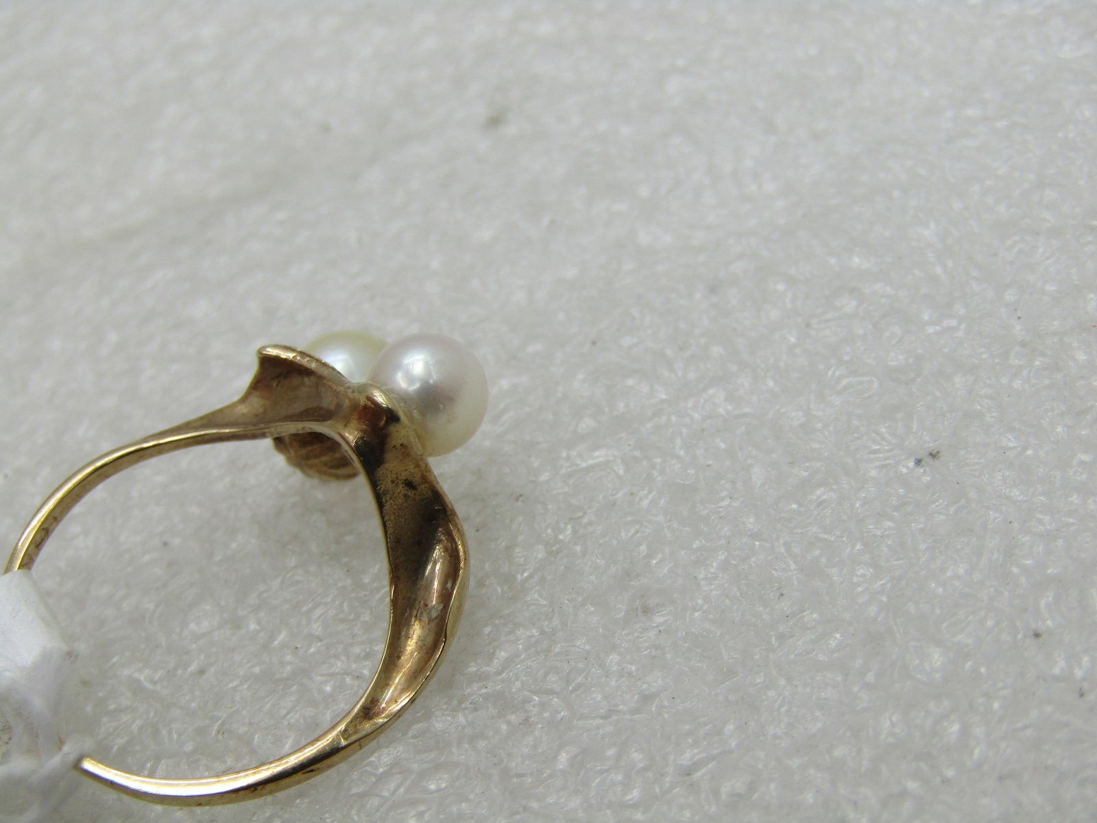 Vintage 10kt Double Pearl Ring, Sz. 7 - 6