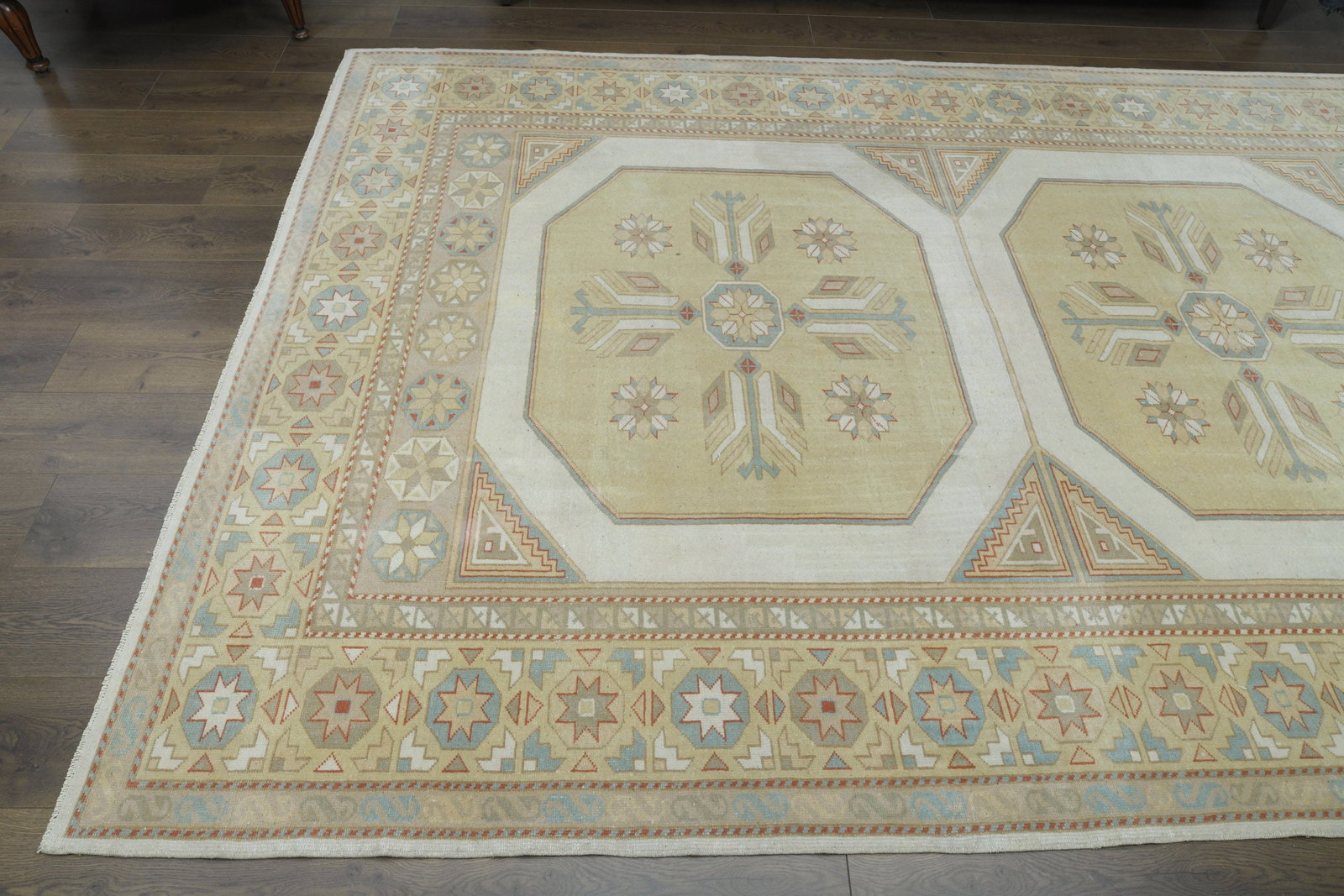6'6x9'9 ft, NEUTRAL TURKISH RUG - 3