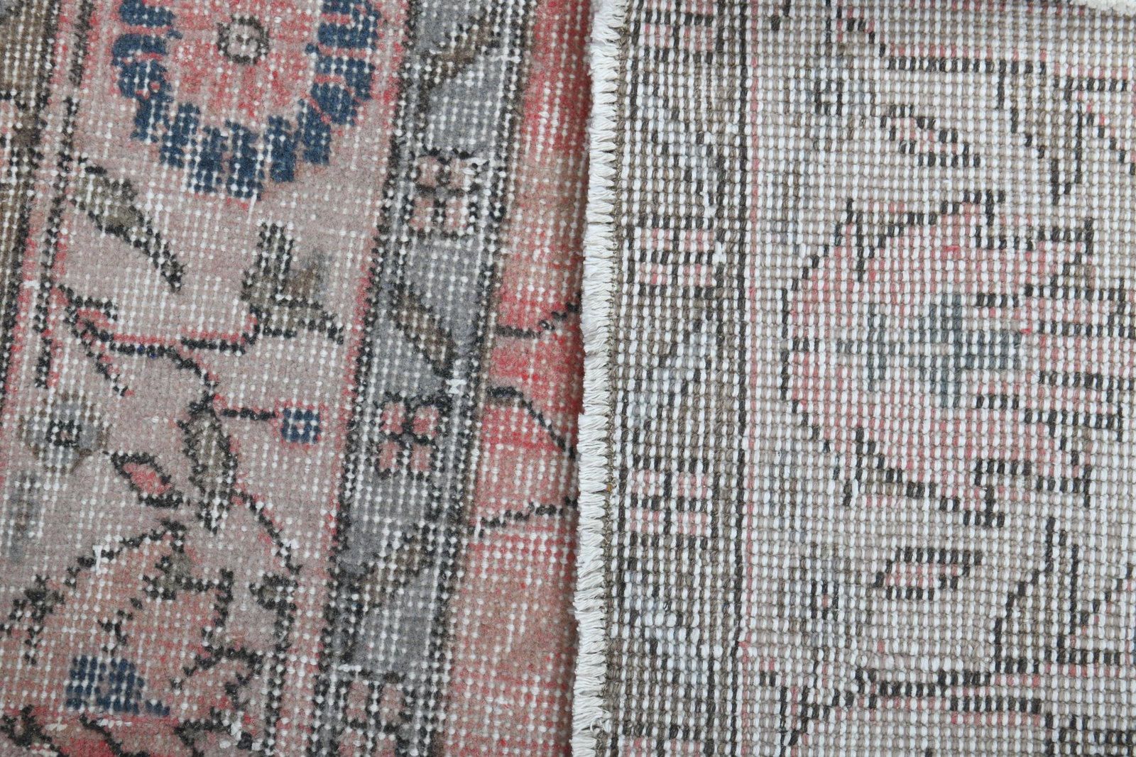 PINK TURKISH Rug, Vintage Rug: Title: PINK TURKISH Rug, Vintage Rug Description: This Turkish one-of-a-kind Vintage Turkish Rug is hand-knotted and handwoven by the most skilled artisans who use pure wool, in muted, natural tones, 