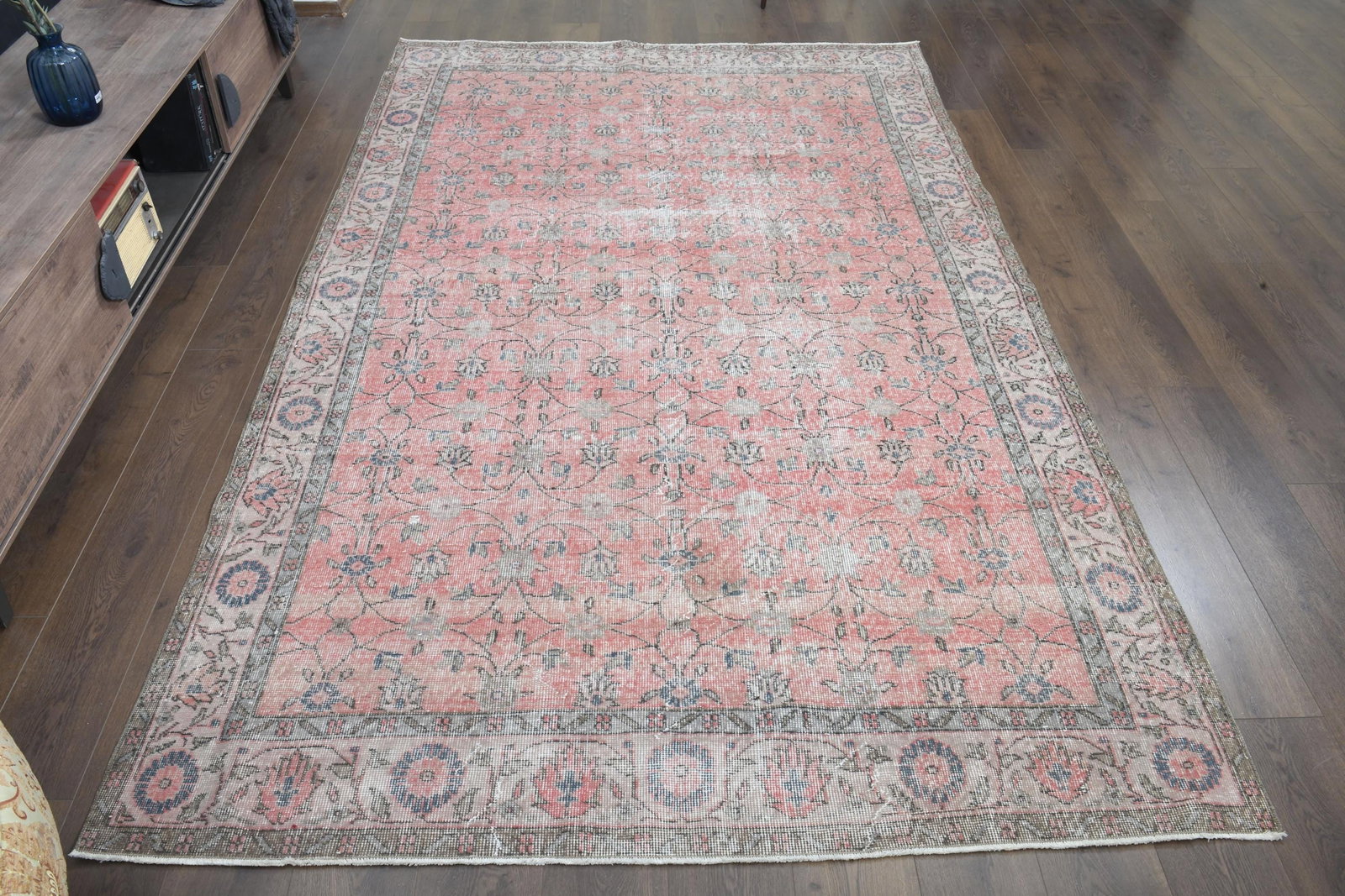PINK TURKISH Rug, Vintage Rug - 7