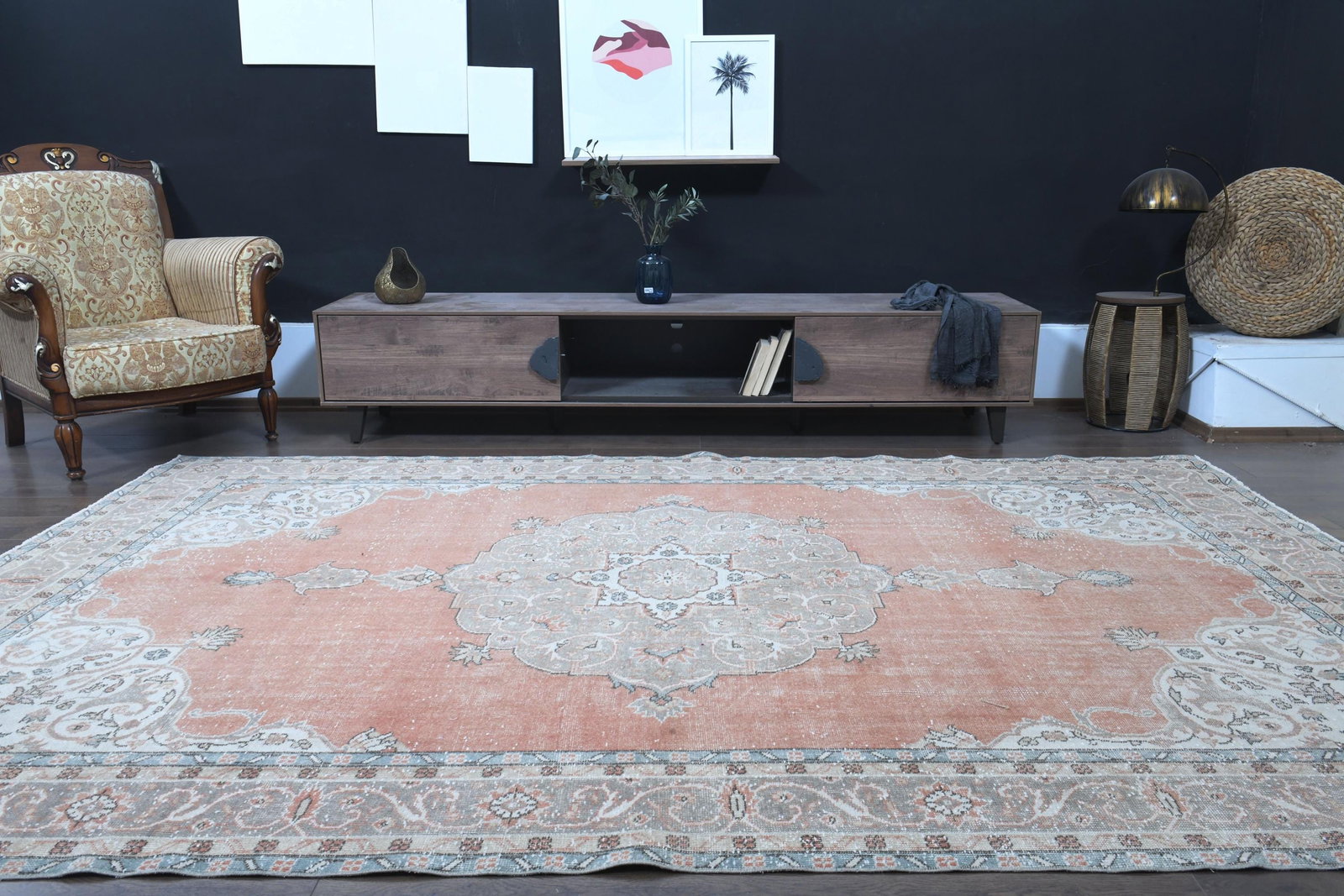 7'3x11'3 ft, FADED ORANGE RUG - 3
