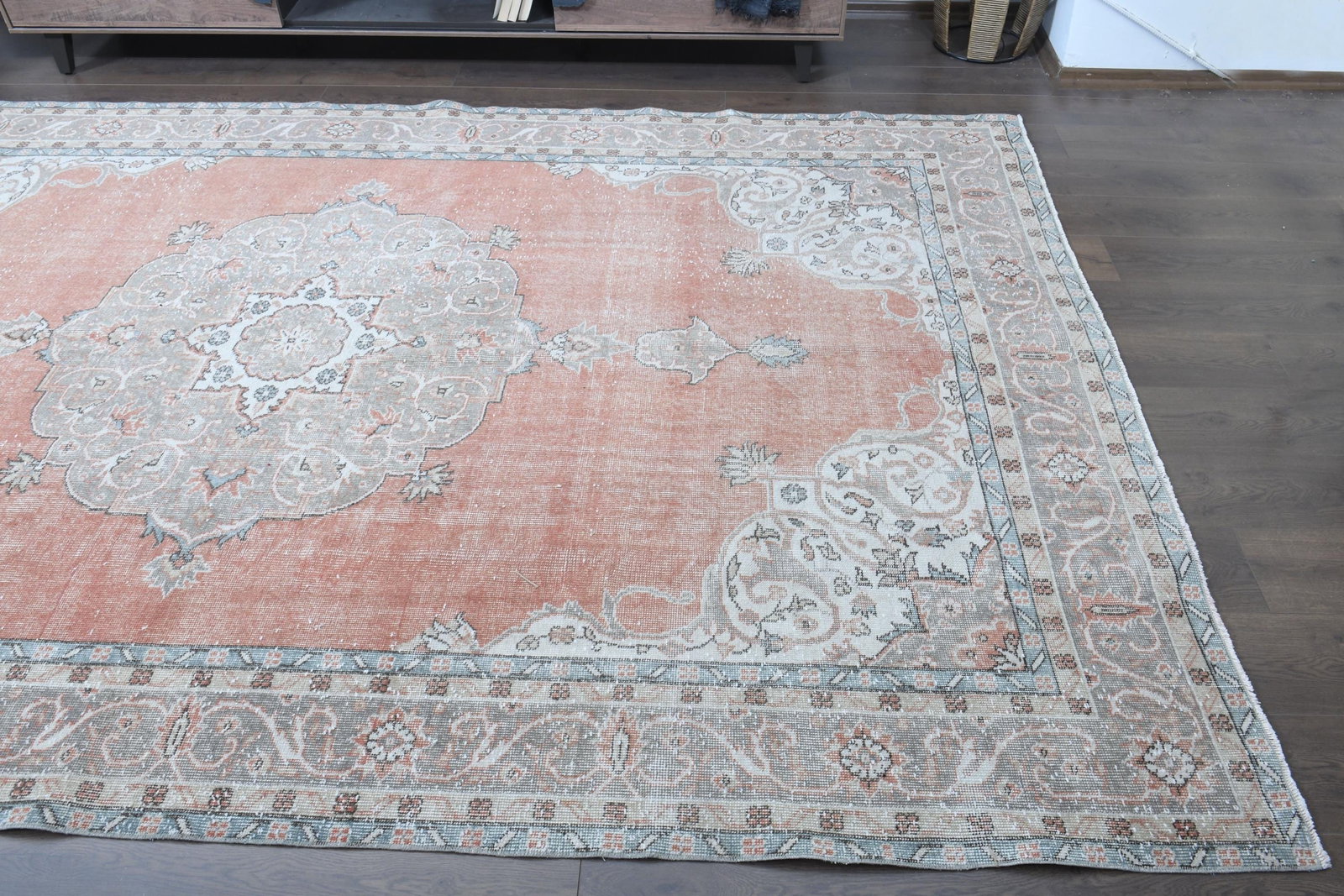 7'3x11'3 ft, FADED ORANGE RUG - 4