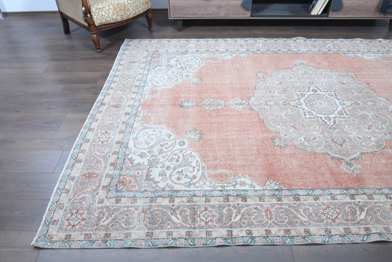 7'3x11'3 ft, FADED ORANGE RUG - 5