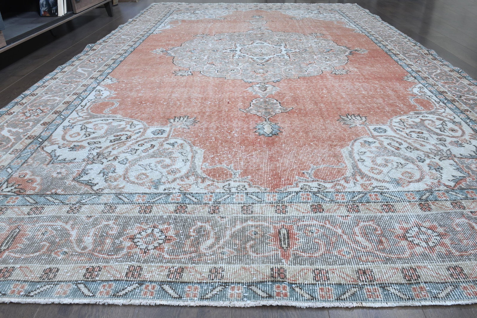 7'3x11'3 ft, FADED ORANGE RUG - 8