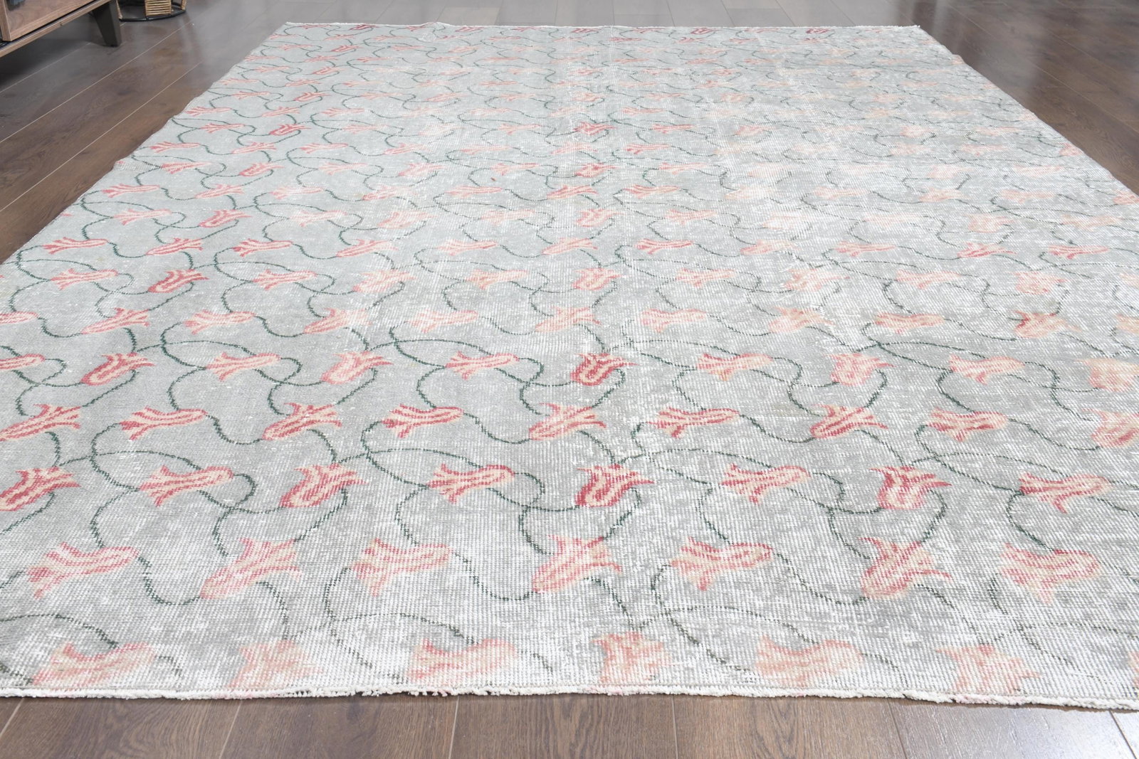 6'6x9'8 ft, GRAY FLORAL RUG - 7