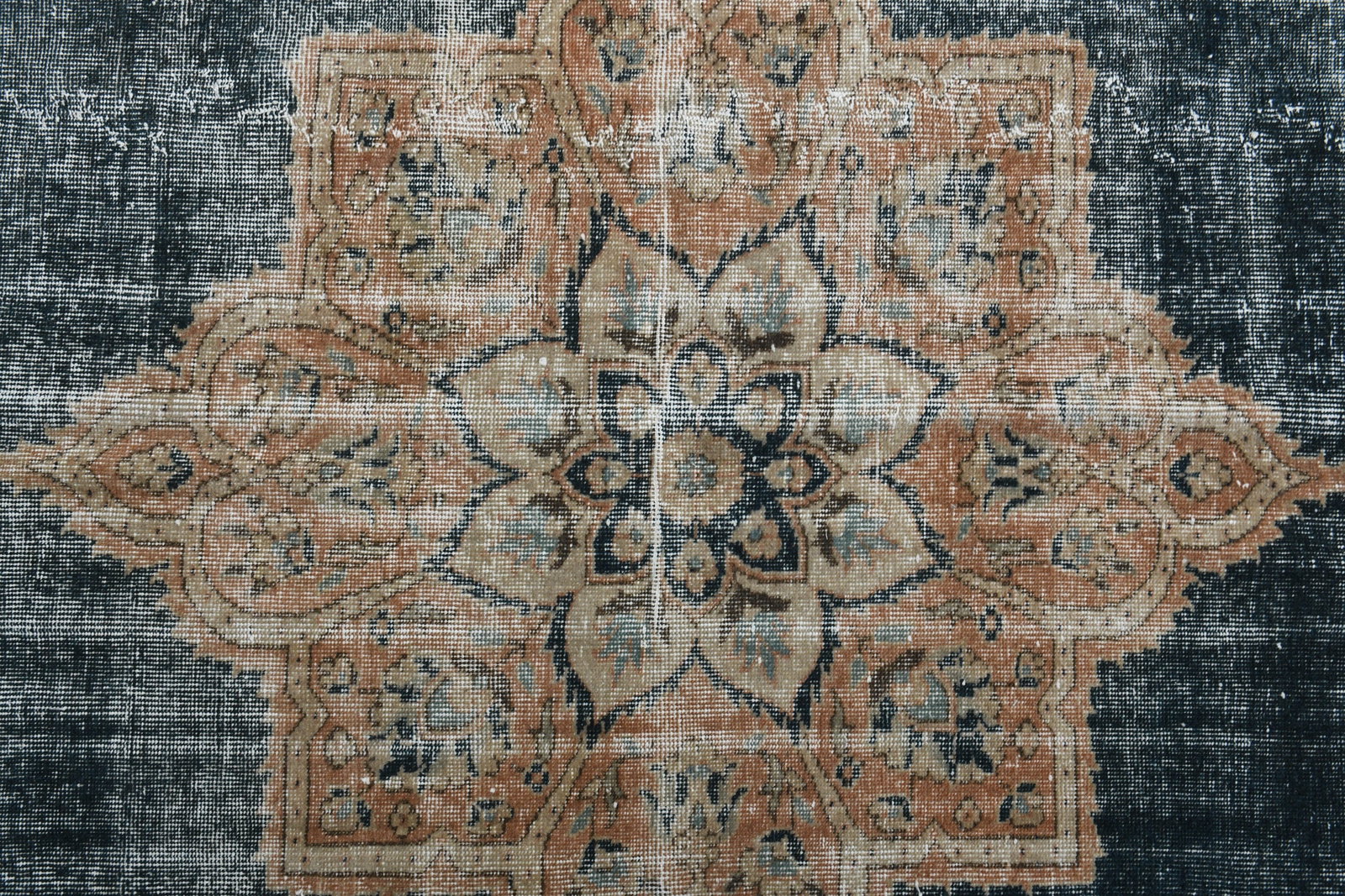 6.9x10.3 ft, DENIM BLUE, Vintage Turkish Rug - 6