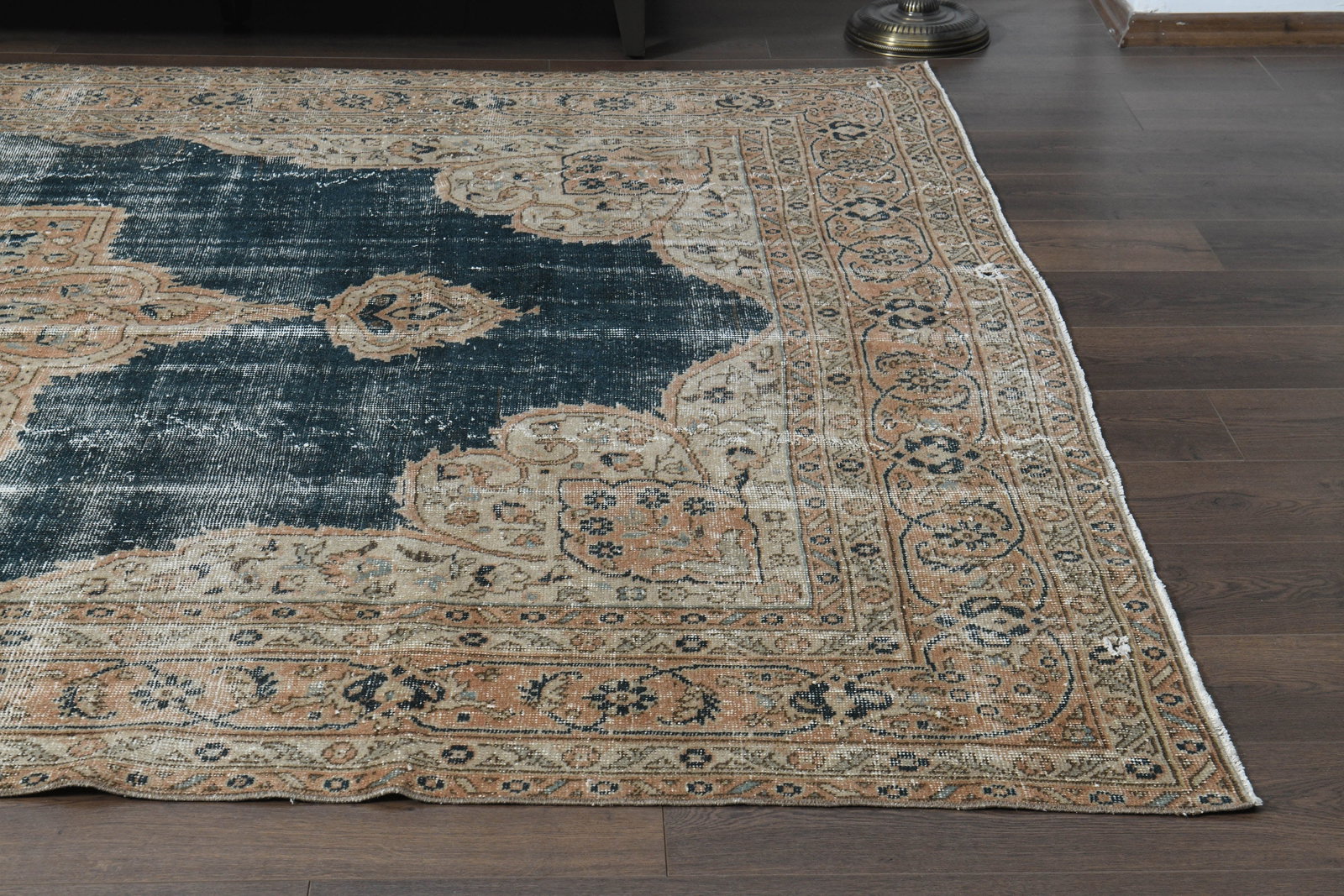 6.9x10.3 ft, DENIM BLUE, Vintage Turkish Rug - 8