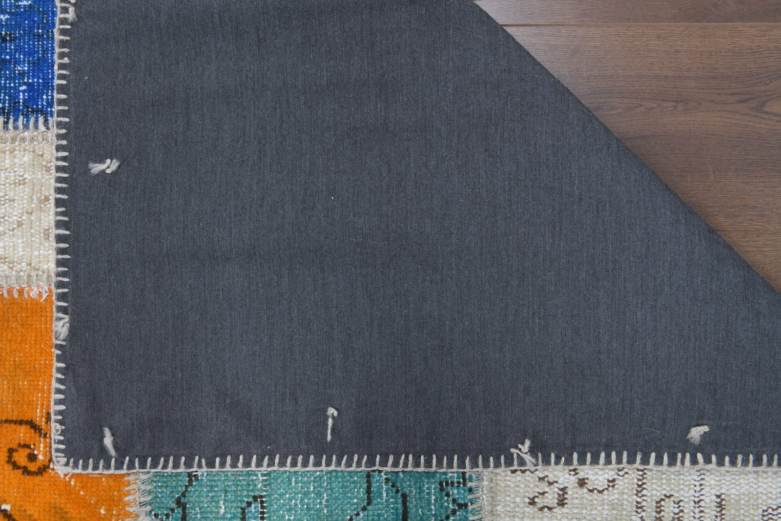 5'7x7'9 ft, HAND LOOMED, Colorful Patchwork Turkish Rug - 6